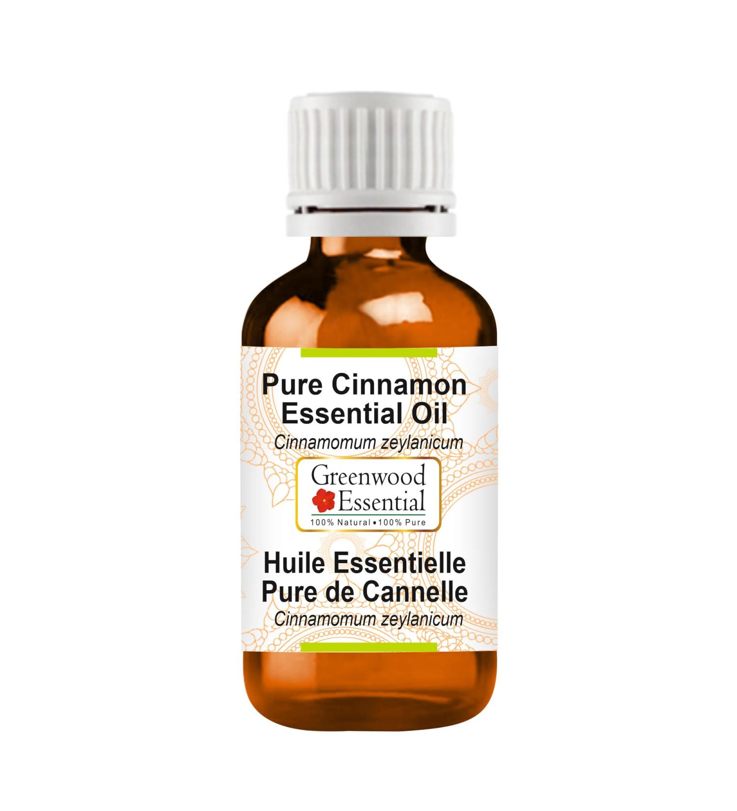 Greenwood Essential Pure Cinnamon Essential Oil (Cinnamomum zeylanicum Steam Distilled 50ml (1.69 oz) - Buy Online on GoSupps.com
