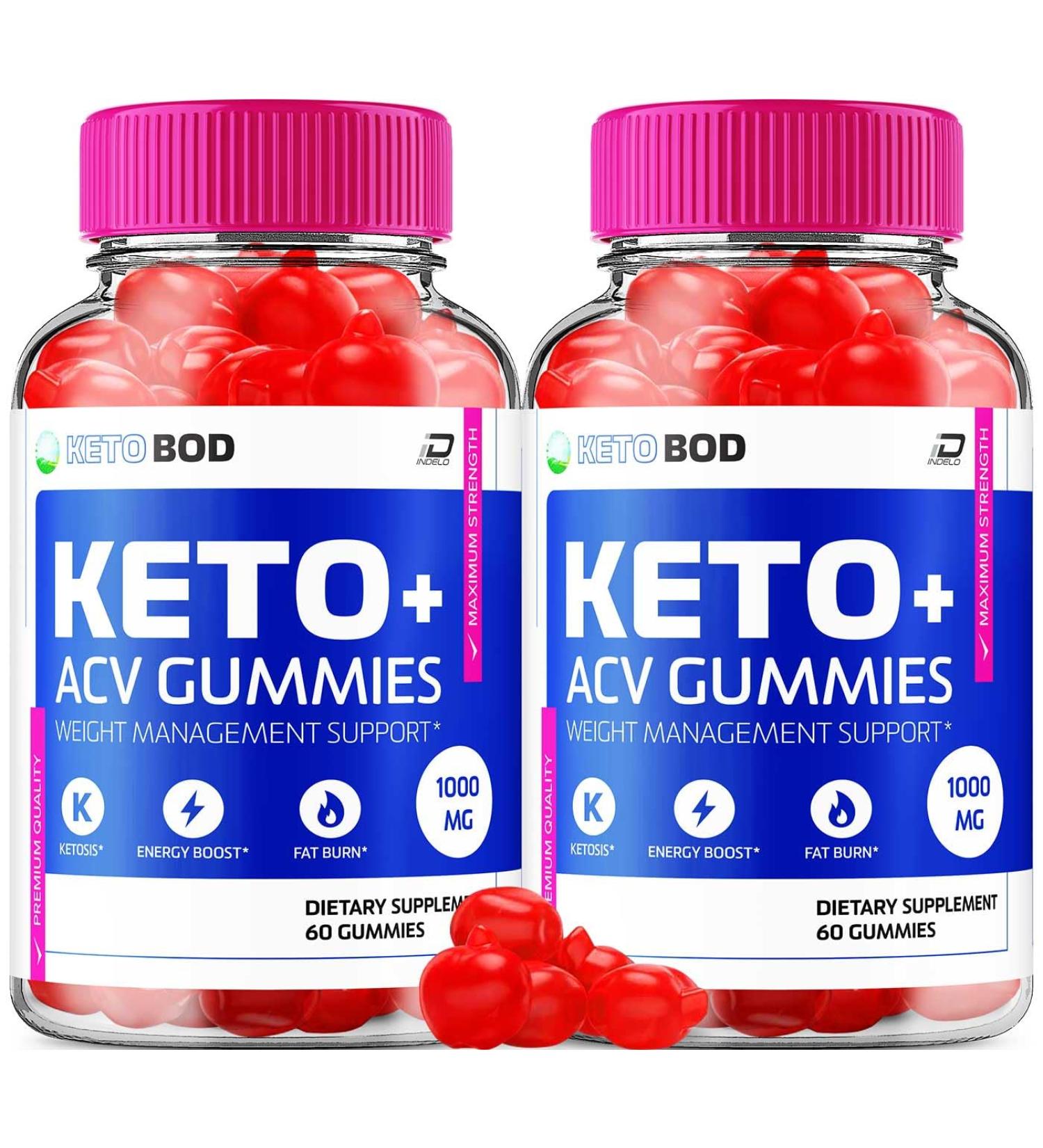 Indelo KetoBod Gummies Supplement Keto BOD + Weight Management ACV Gummies Apple Cider Vinegar 1000MG KetoBod Gummies Reviews Vitamin B12 (2 Pack - 120 Gummies) - Buy Online on GoSupps.com