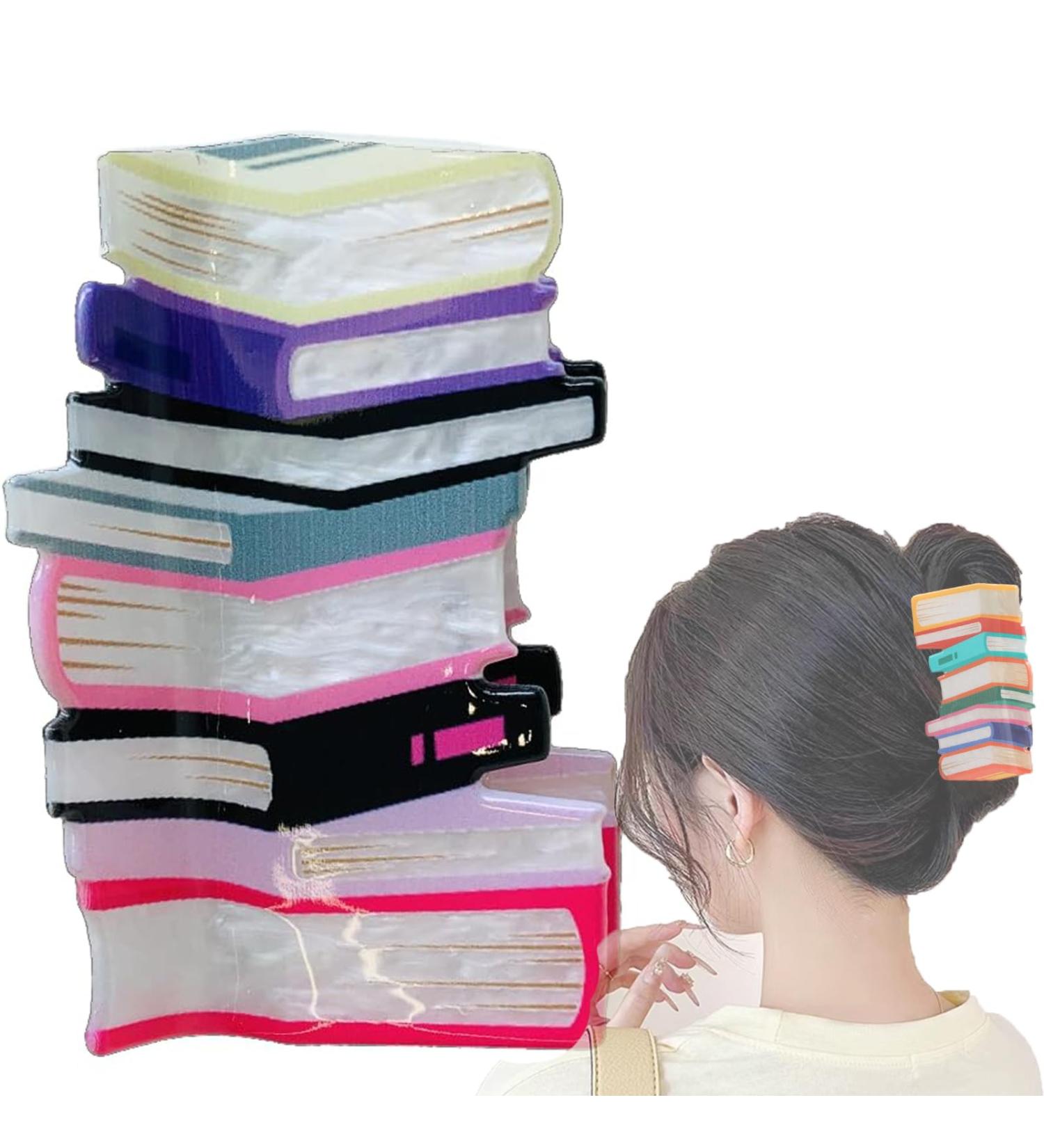 Back To School Hair Clips for Women Funny Book Hair Claw Clips Book Hair Clip for Thin Hair Back To School Hair Clips for Teachers Students Book Lovers Acrylic Hair Claw Clips. (Pink) - Buy Online on GoSupps.com