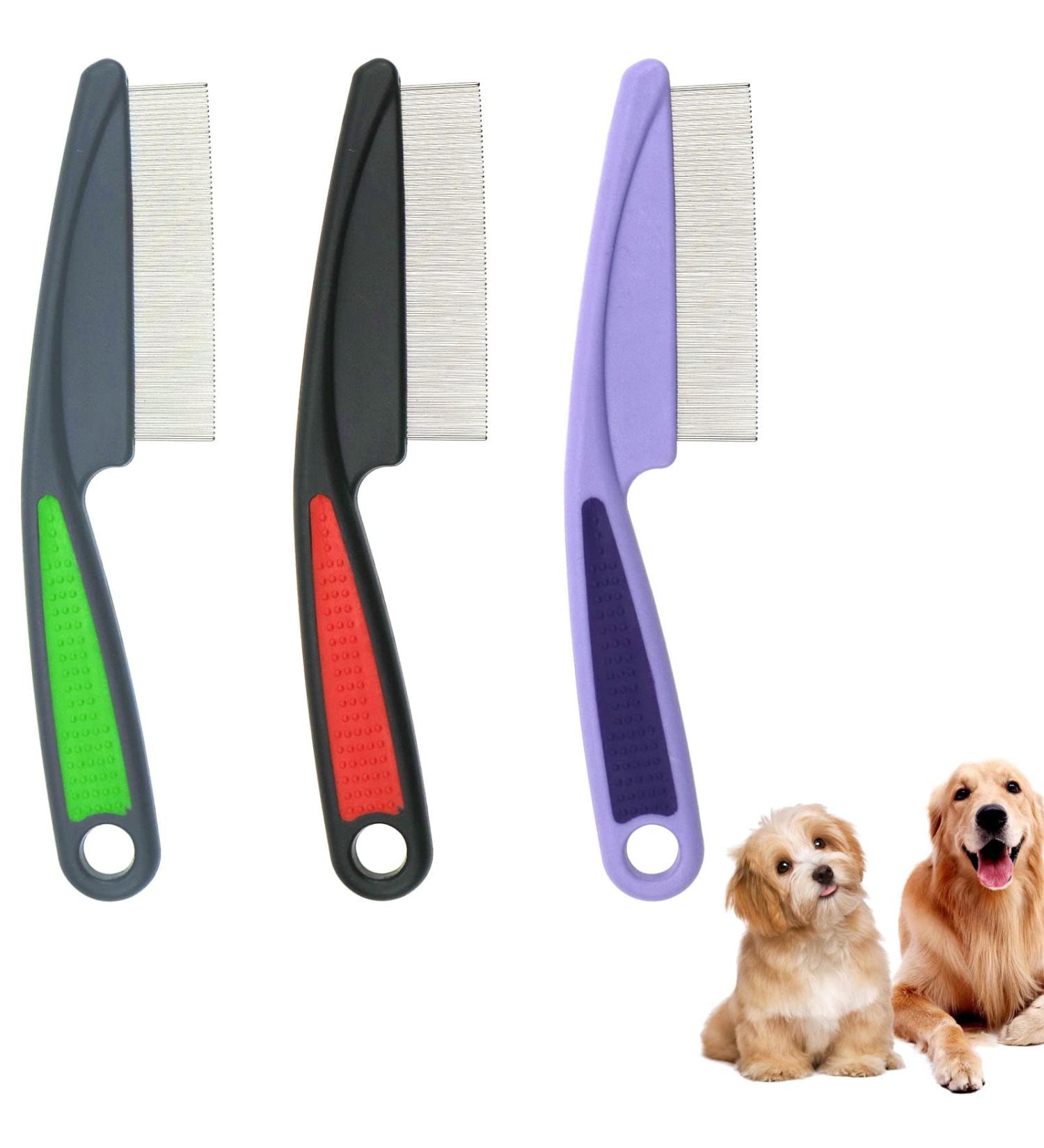 3 Pcs Pet Grooming Dematting Comb Stain Remover Pet Combs Flea Comb for Cat Dog Fleas Lice Tear Fine Tooth Grooming Removal Tool - Buy Online on GoSupps.com