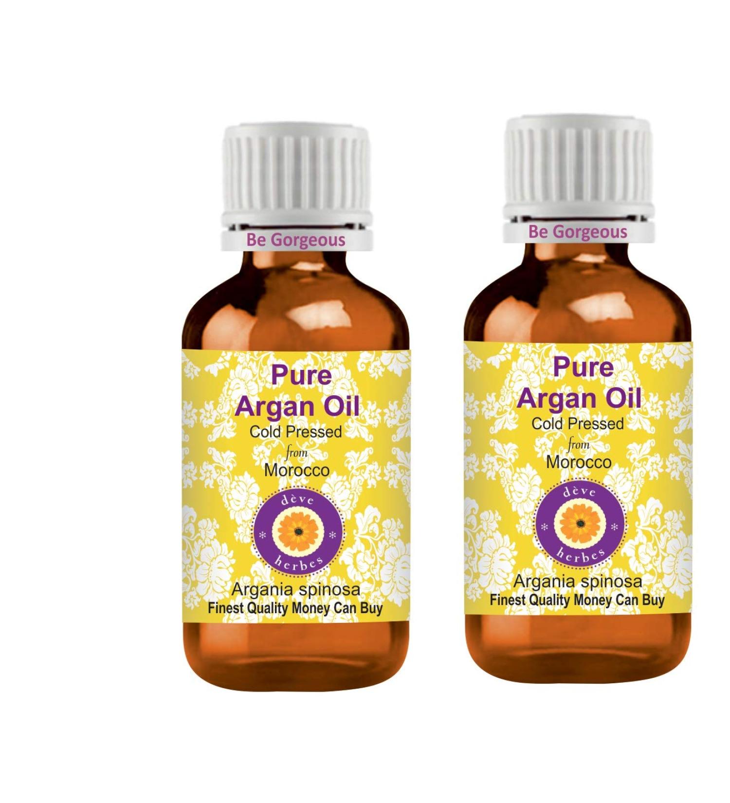 Dev Herbes Pure Argan Oil - 100ml X 2 (Moroccan Cold-Pressed Natural Therapeutic Quality) | Best for Skin & Hair - Buy Online on GoSupps.com