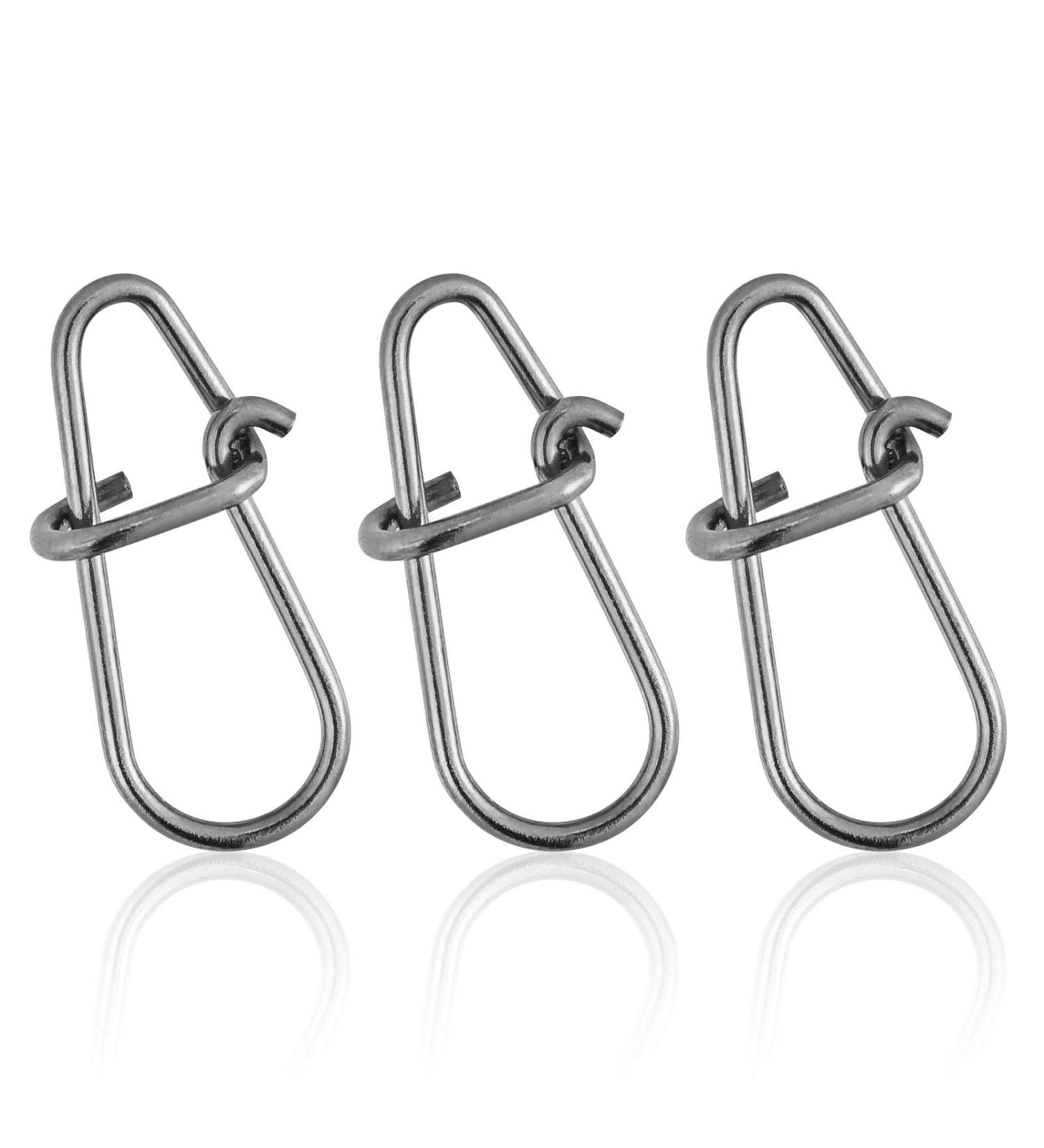 Dr.Fish 50 Pack Stainless Steel Crankbait Snaps - Quick Change Fishing Clips - Bass Fishing Lure Snaps - 50 Pack - Buy Online on GoSupps.com