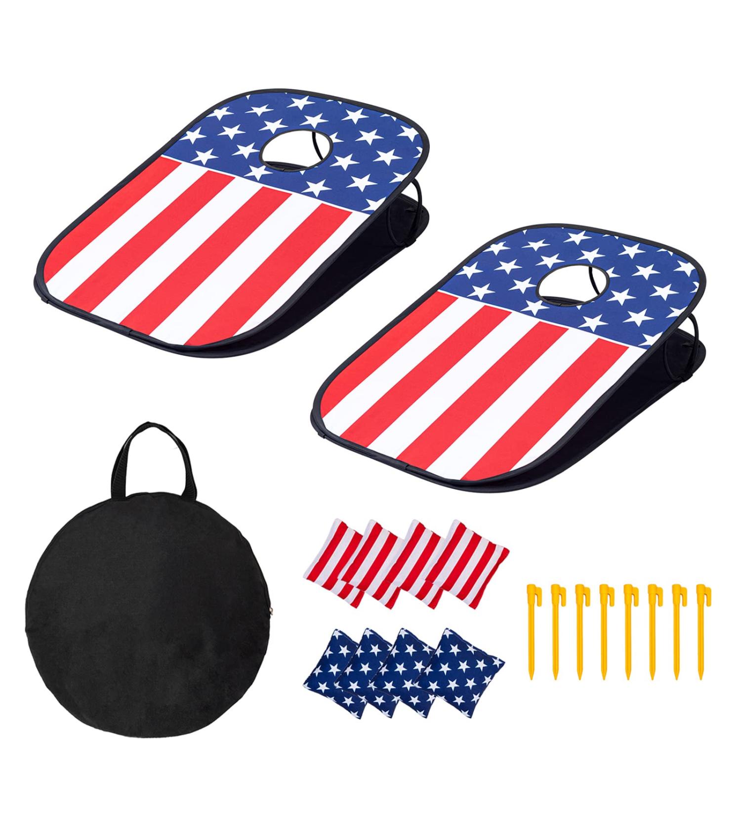 Portable Collapsible Cornhole Set - Family Bean Bag Toss Game for Outdoor/Indoor Fun, Lawn Parties, Camping - 3x2 Feet - Buy Online on GoSupps.com