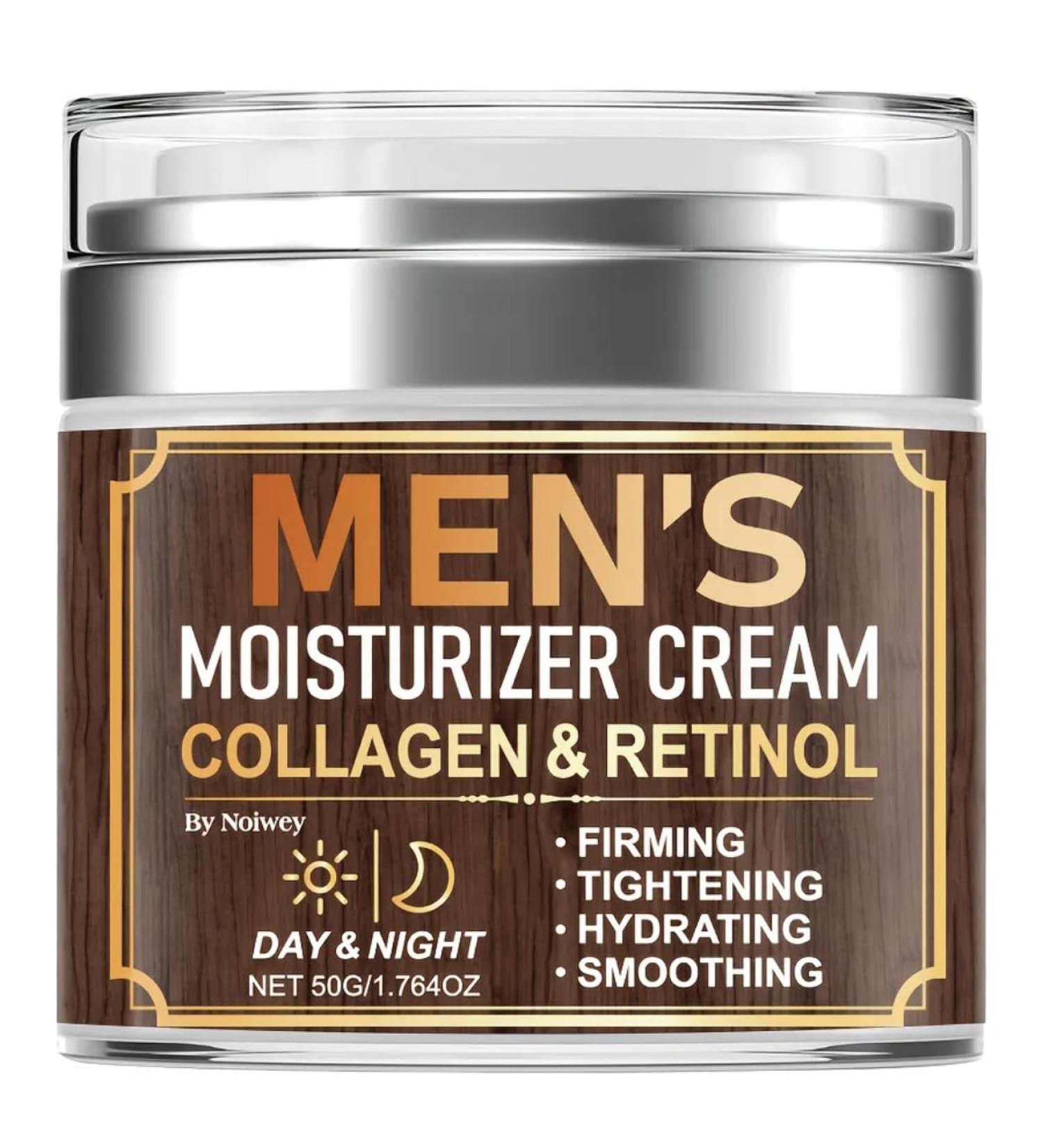 Noiwey Men's Moisturizer Cream with Collagen and Retinol Day and Night Firming and Hydrating 1.764oz - Buy Online on GoSupps.com