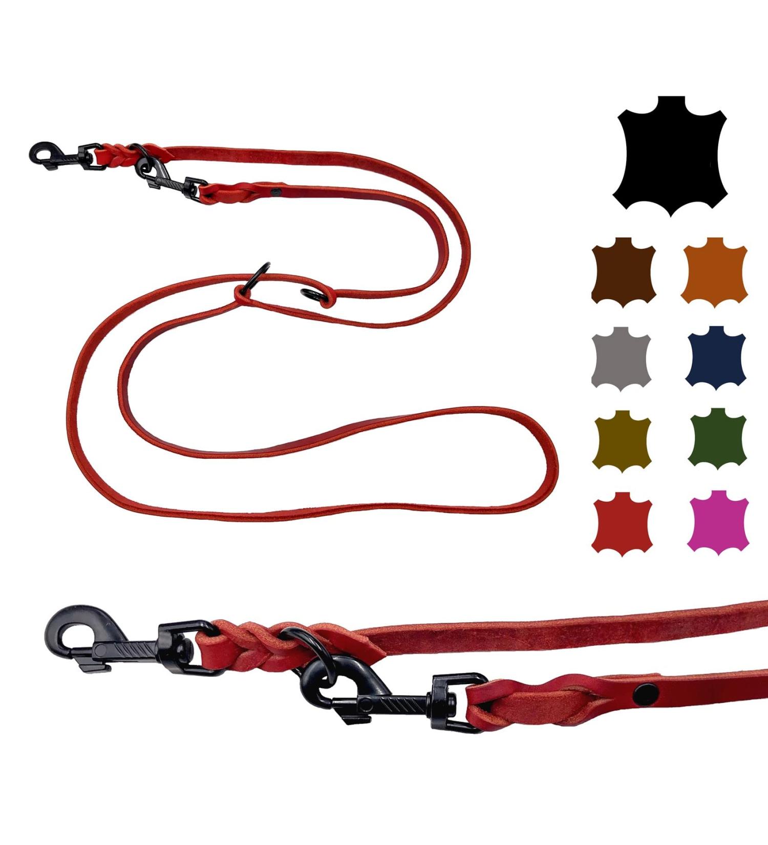 Shop Adjustable Dog Liner for Small & Large Dogs - 2.80m 8mm Red | Durable Double Liner with Hooks - Buy Online on GoSupps.com