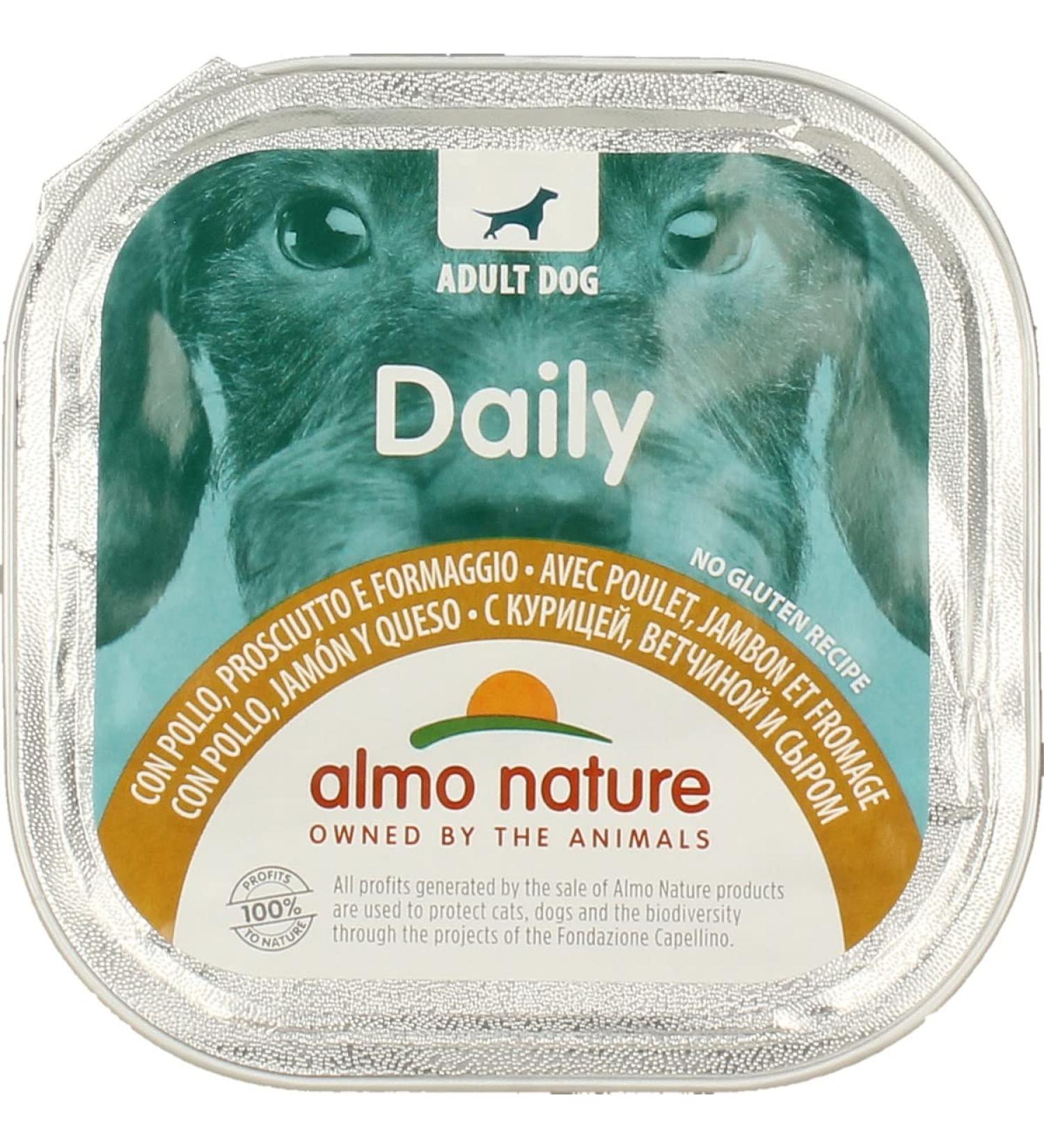 almo nature Daily menu grain-free dog p t with chicken ham and cheese 300g - Buy Online on GoSupps.com