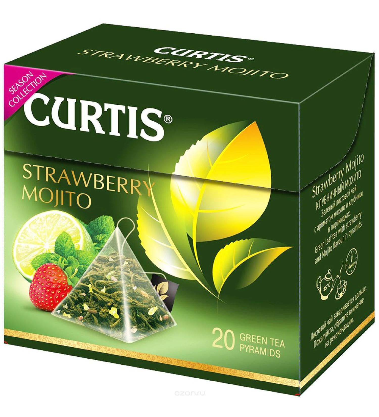Curtis Curtis Strawberry Mojito Pack of 20 Pyramid Tea Bags Green Tea