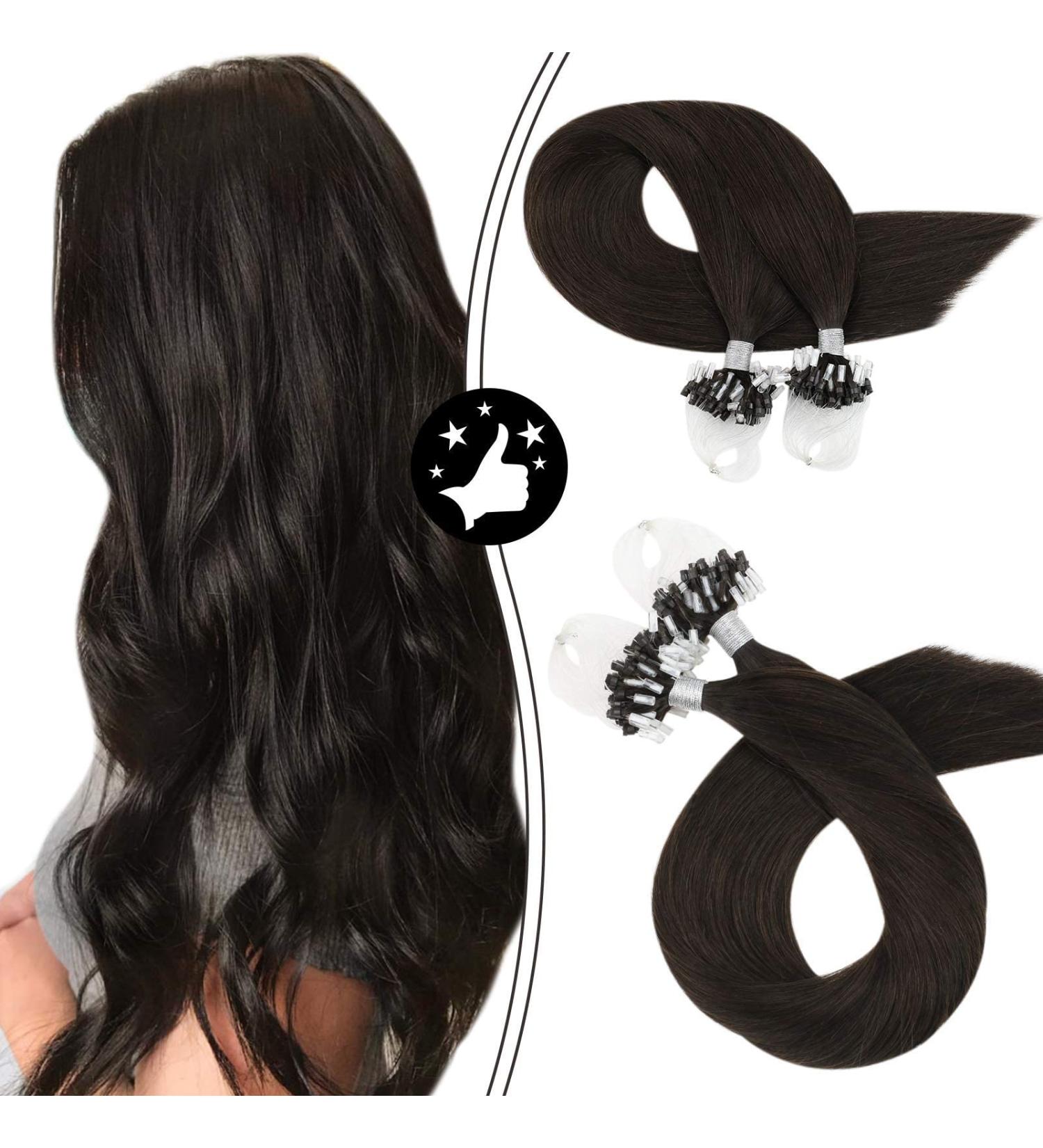 Buy Moresoo Real Hair Microring Extensions - Darkest Brown #2 40cm Micro Loop Pre-Bonded Remy Hair 50g 1g/s - International Shipping Available - Buy Online on GoSupps.com
