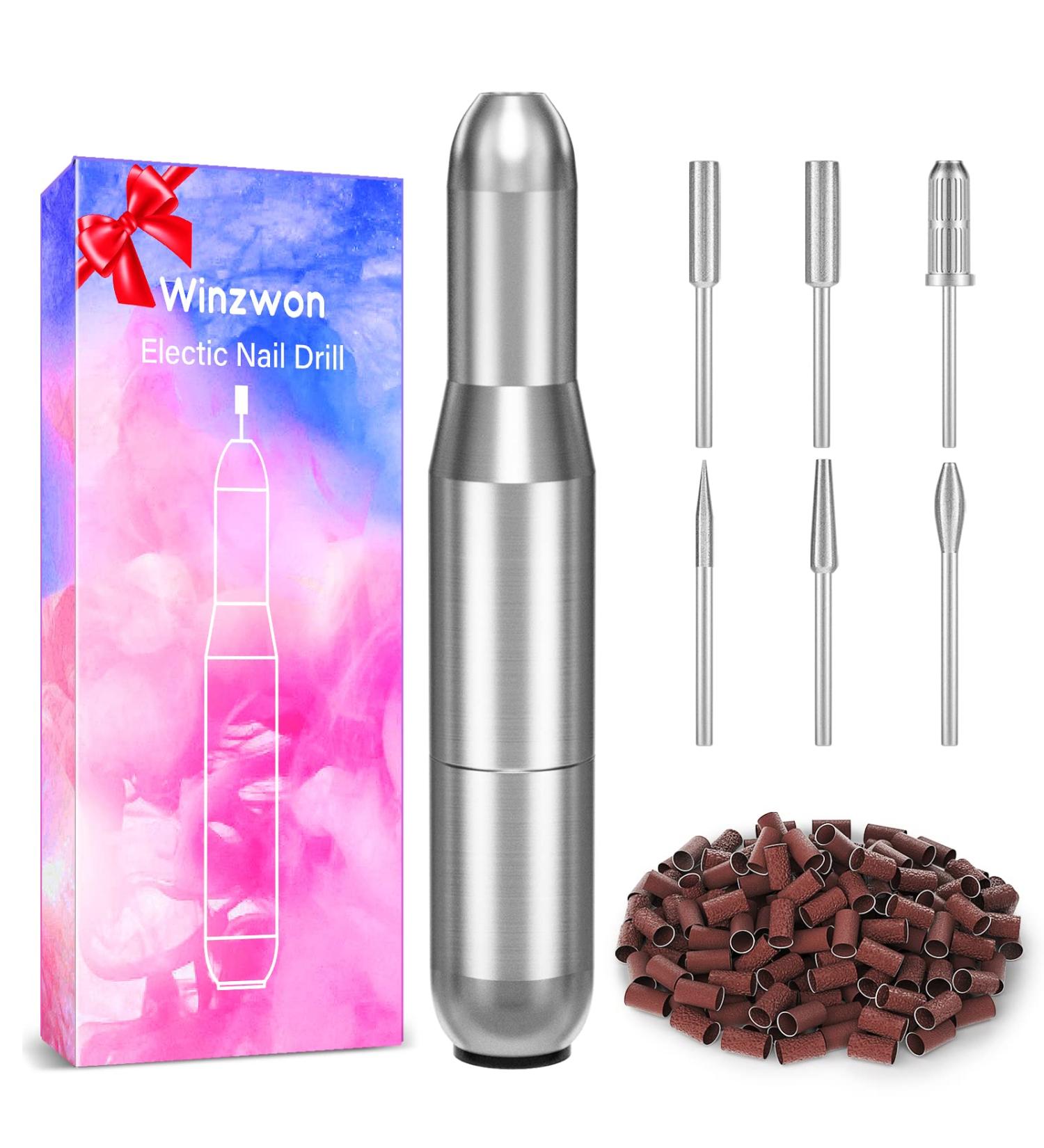 Winzwon Electric Nail Drill File Kit - Professional Efile Manicure Pedicure Tools for Acrylic, Gel, Dip Nails - Gifts for Women - Buy Online on GoSupps.com