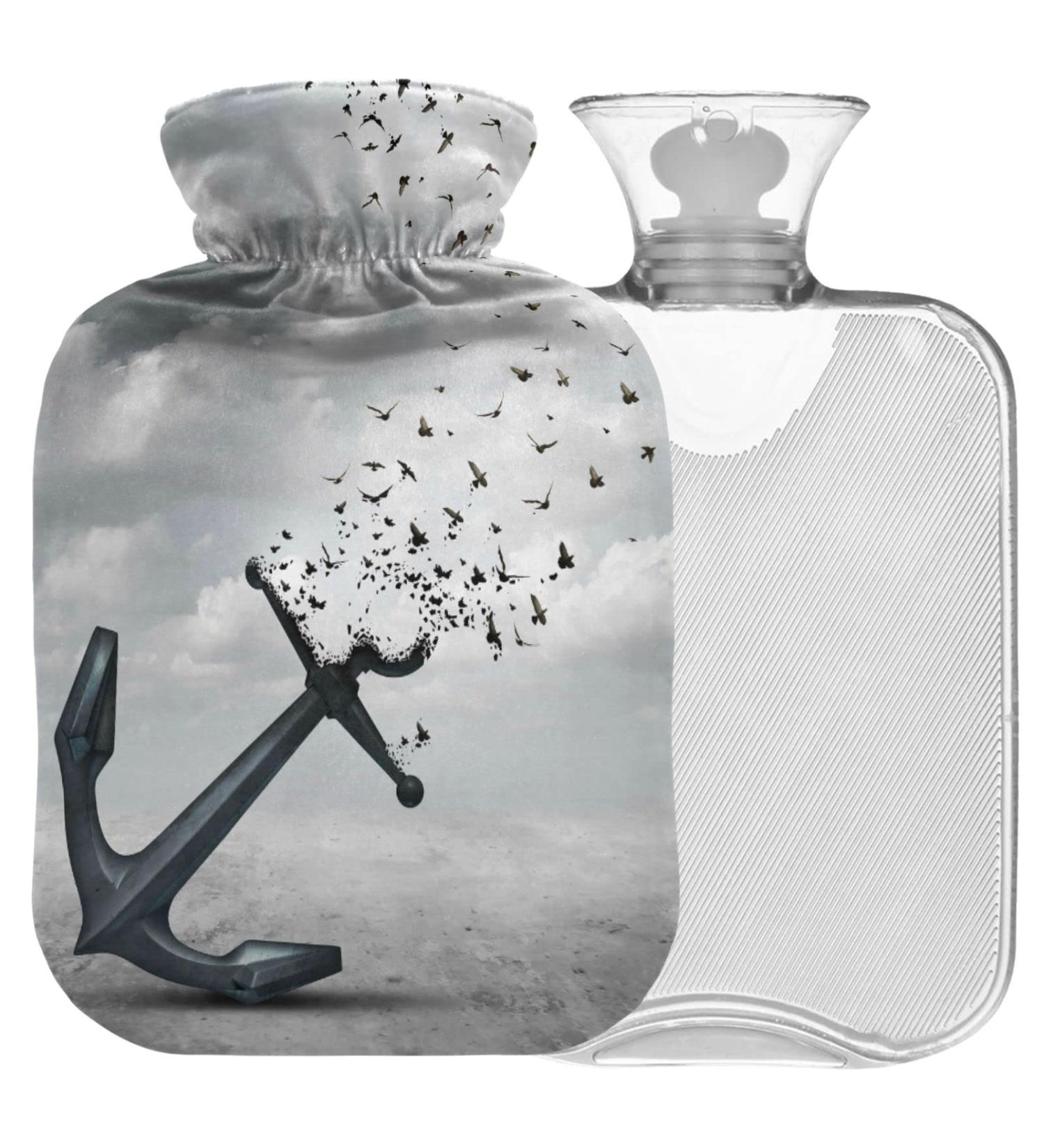 Shop Naanle Flying Birds Anchor Hot Water Bottle - 1L Transparent | Pain Relief & Cold Therapy | Ideal for Bed Hands & Feet - Buy Online on GoSupps.com