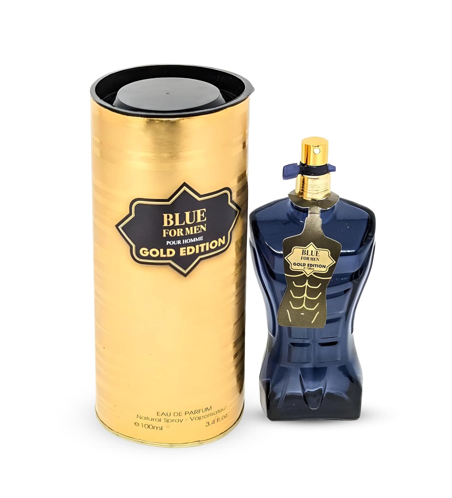 Blue For Men Gold Sensual Woody Fragrance for Men | Long Lasting Cologne Aromatic Scent Eau de Parfum Natural Spray - Great Holiday Gift 3.4 Fl Oz/100 Ml - Buy Online on GoSupps.com