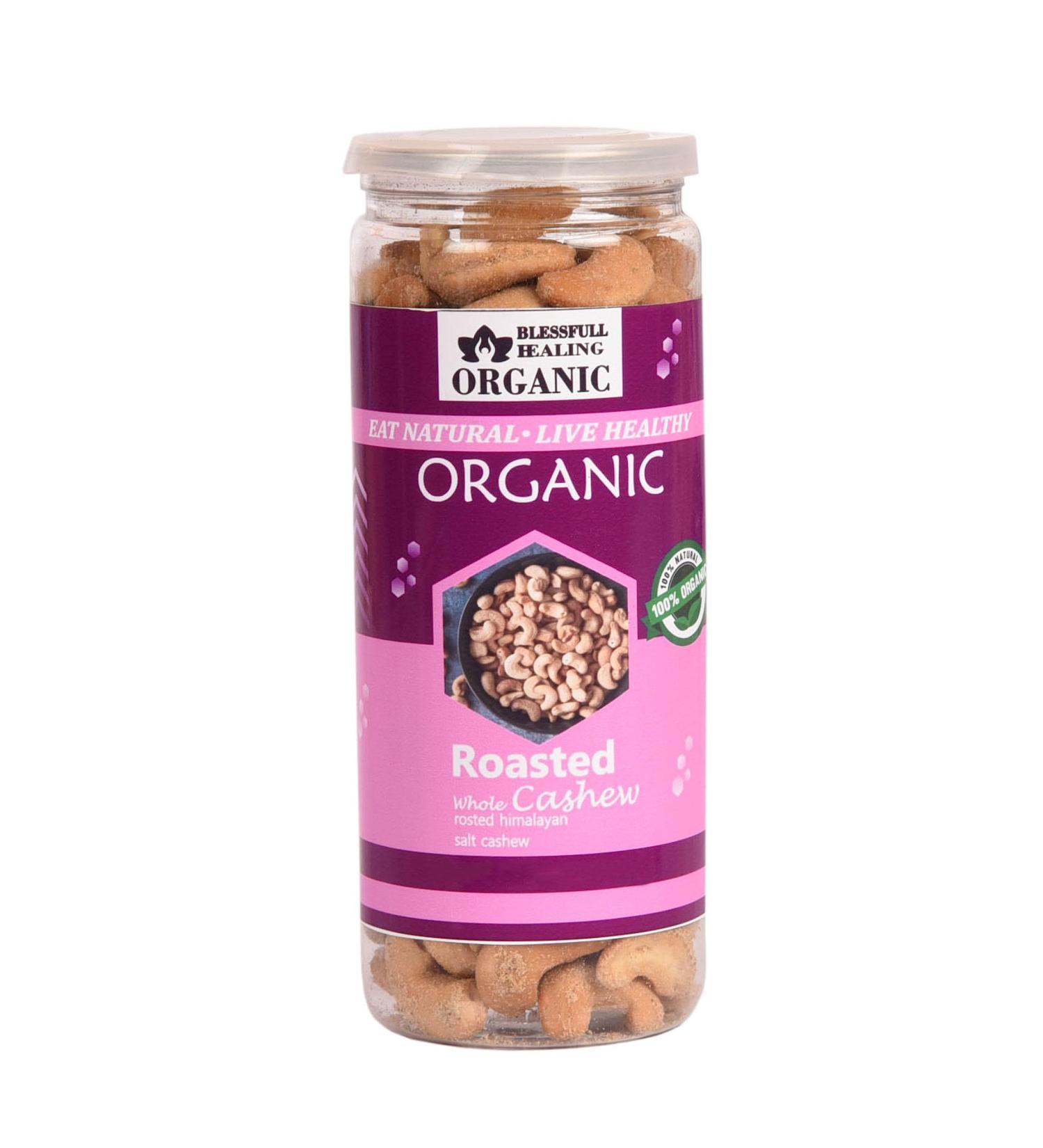 Blessfull Healing Organic Natural Vegan Himalayan Pakistani Salt Roasted Whole Cashew Nuts Crunchy Kaju 150 Gram - Buy Online on GoSupps.com