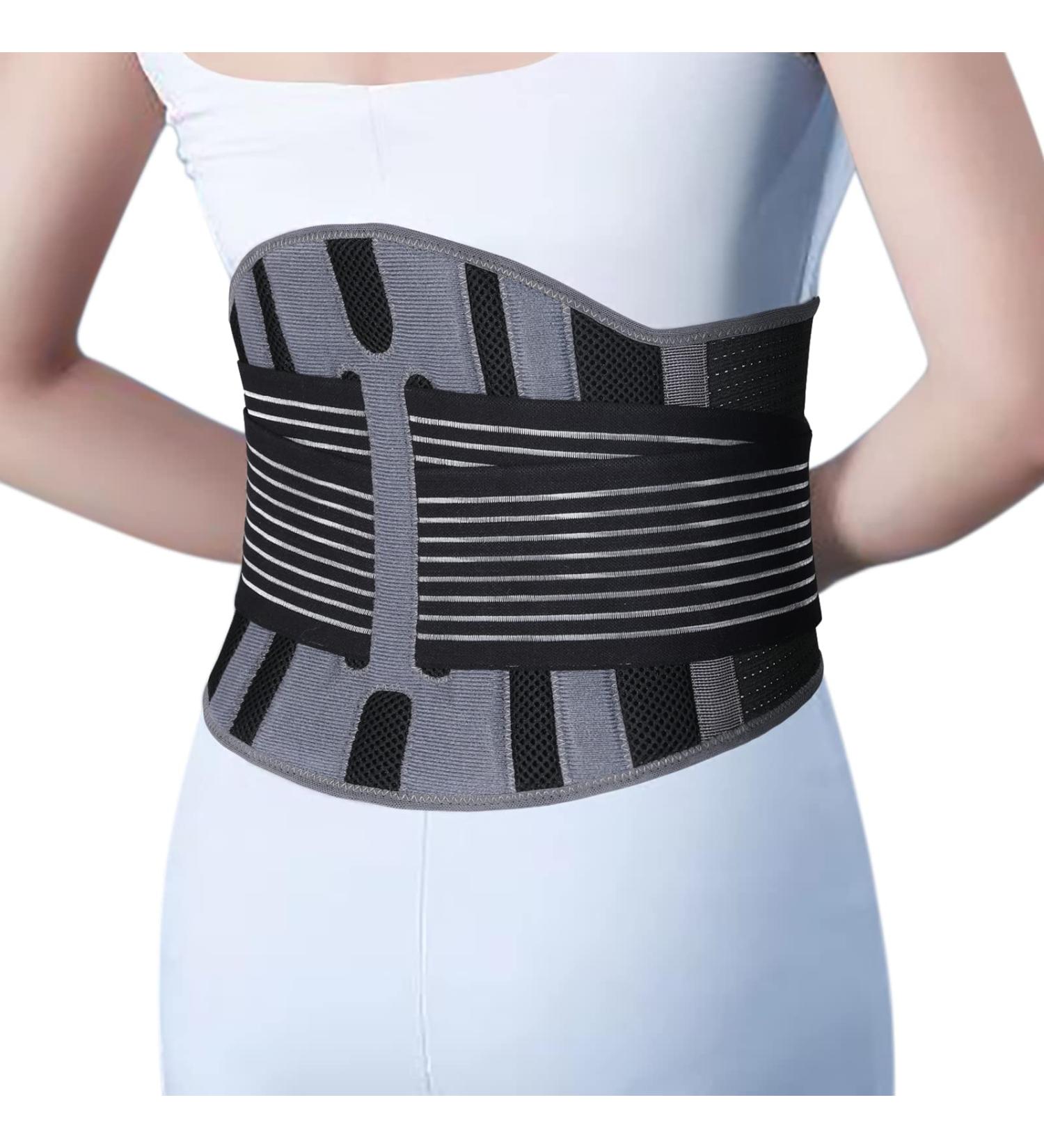 ABYON Lower Back Support Belt for Men and Women - Size S 29.5-34.2'' - Adjustable Waist Brace for Herniated Disc, Sciatica, Scoliosis - Ideal for Bending, Standing, Heavy Lifting - Black-Blue - Buy Online on GoSupps.com