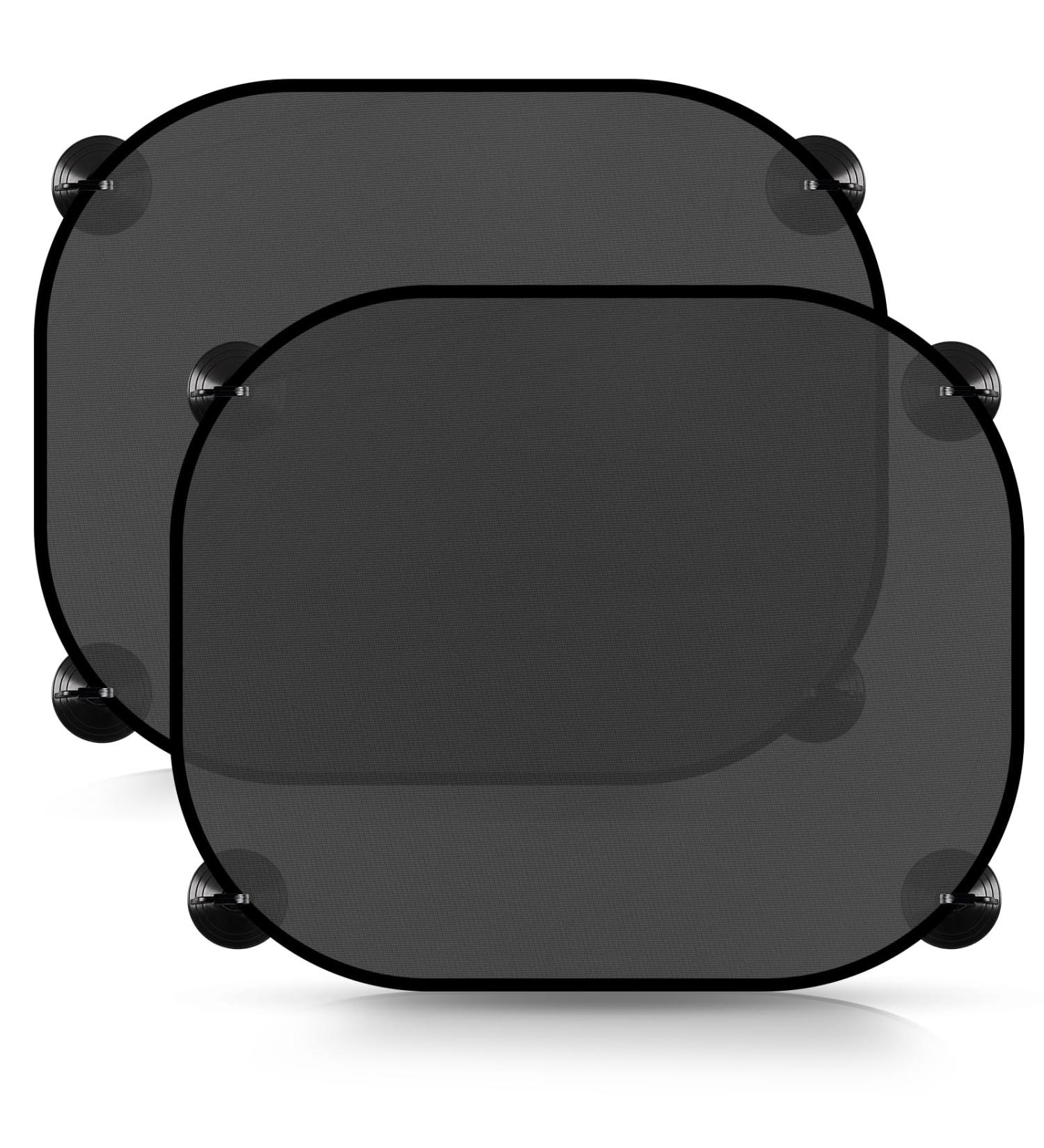 Buy Sun Protection for Babies: Universal Car Window UV Shield - 2 Pieces with 8 Suction Cups - 44x36 cm Black - Buy Online on GoSupps.com