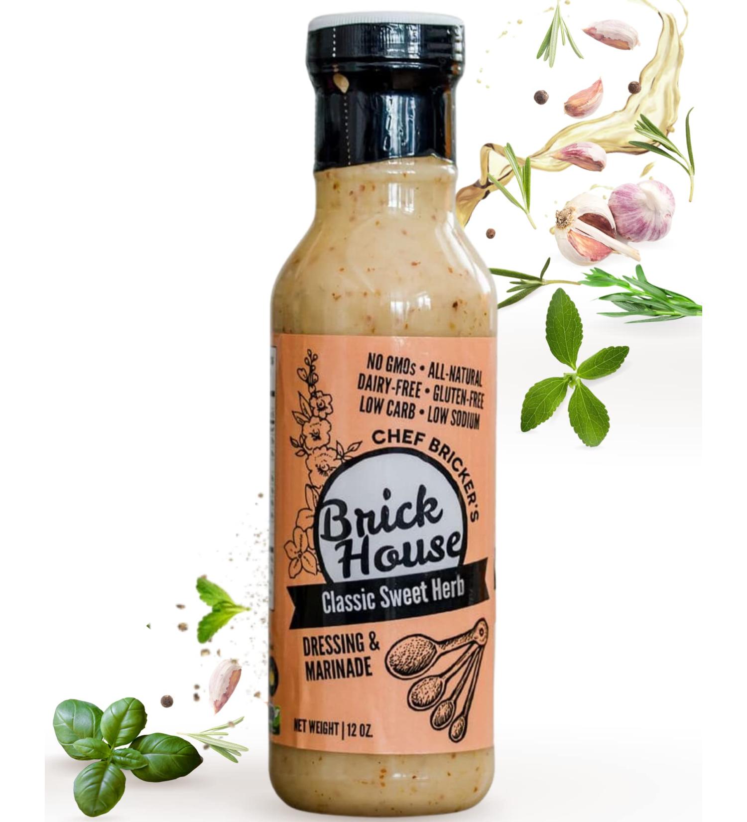 Brick House Vinaigrettes Classic Sweet Herb Vinaigrette Salad Dressing - Low Sodium, Dairy-Free, Keto Friendly (12 oz) - Buy Online on GoSupps.com