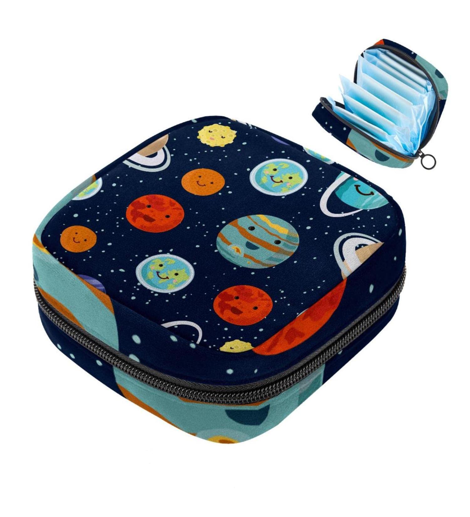Buy Galaxy Space Solar Earth Mars Menstrual Pad Storage Bag - Portable Zipper Pouch for Teenage Girls & Women - Buy Online on GoSupps.com