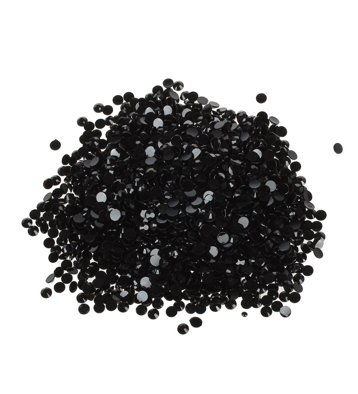 Geuxe 2000pcs Crystal Flatback Acrylic Rhinestones Beads Nail Art (Black) - Buy Online on GoSupps.com