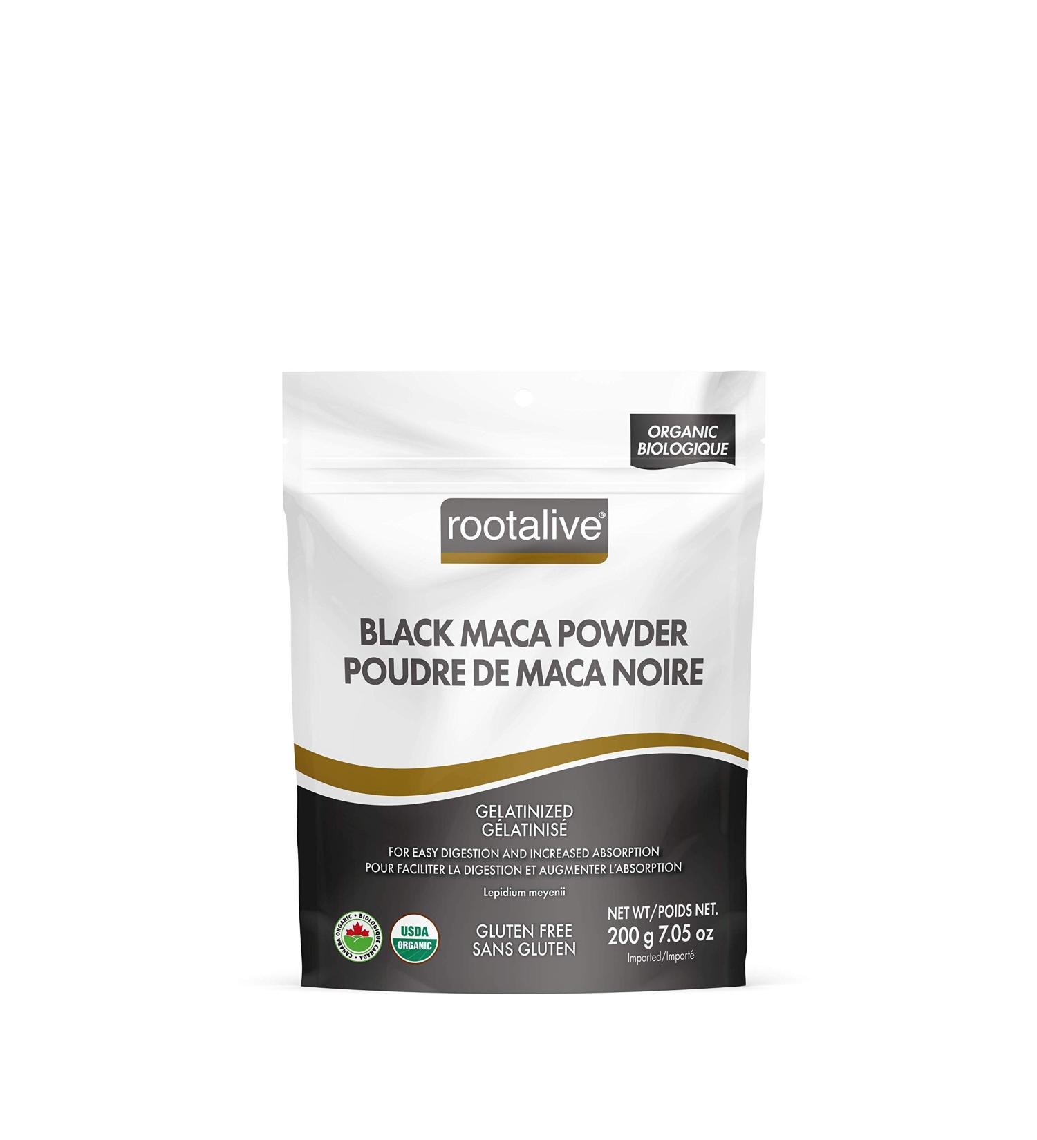 Rootalive Organic Gelatinized Black Maca Powder 200g 200 g (Pack of 1) - Buy Online on GoSupps.com