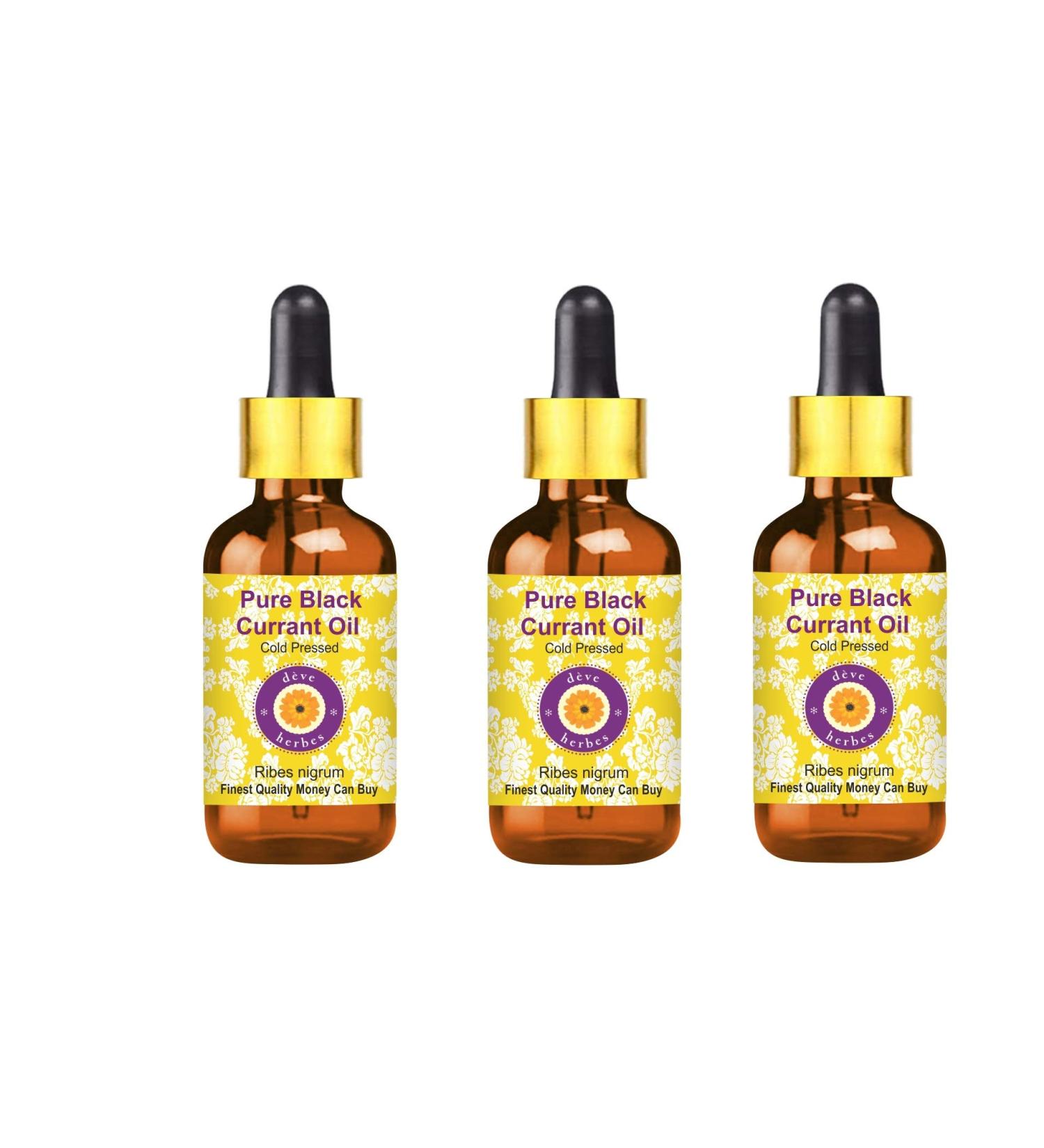 Buy Dev Herbes Pure Black Currant Oil (Ribes Nigrum) - Cold-Pressed Therapeutic Quality - 100ml x 3 Pack for Natural Wellness - International Shipping Available - Buy Online on GoSupps.com