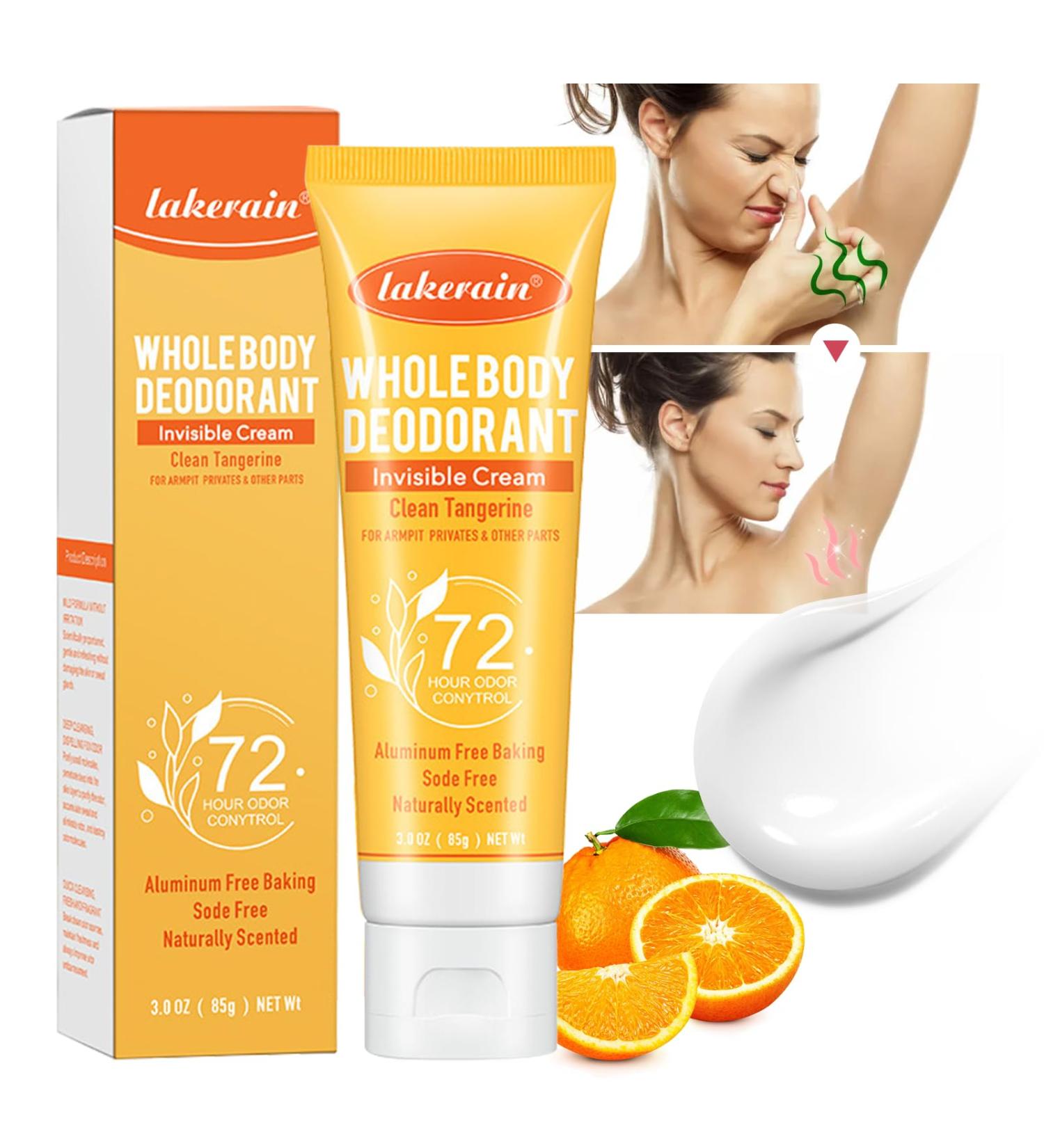 Whole Body Deodorant for Women Luxsea Aluminum Free Deodorant Lotion for Men Armpit Deodorant Cream for 72 Hour Odor Control Clean Tangerine Deodorant Antiperspirant Clear Gel Baking Soda Free - Buy Online on GoSupps.com