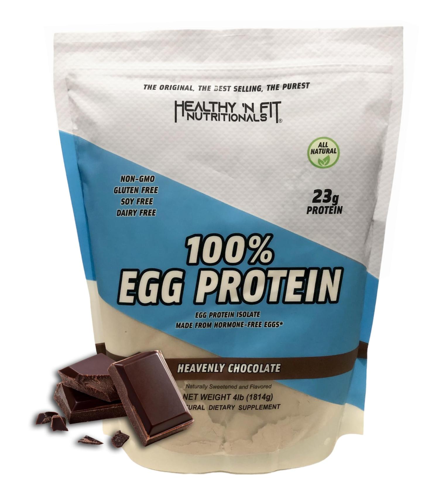 Healthy 'N Fit 100% Egg Protein- Chocolate (4lb): 100% Egg White Protein. Zero Lactose Zero Sugar.- Ultra Pure Natural Egg Protein Isolate Chocolate 4 Pound (Pack of 1) - Buy Online on GoSupps.com