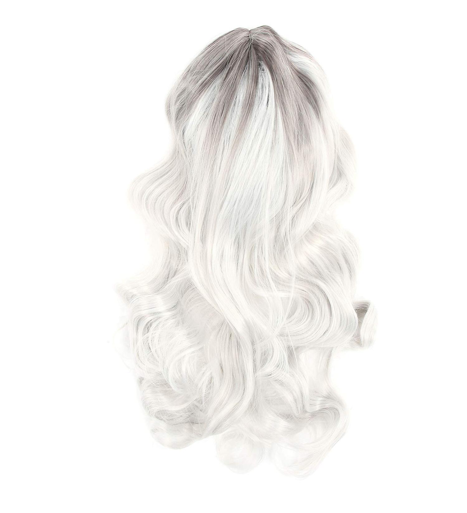 Gradient Gray Long Wavy Wig | Heat-Resistant Natural Look for Everyday Halloween Party & Cosplay - Buy Online on GoSupps.com