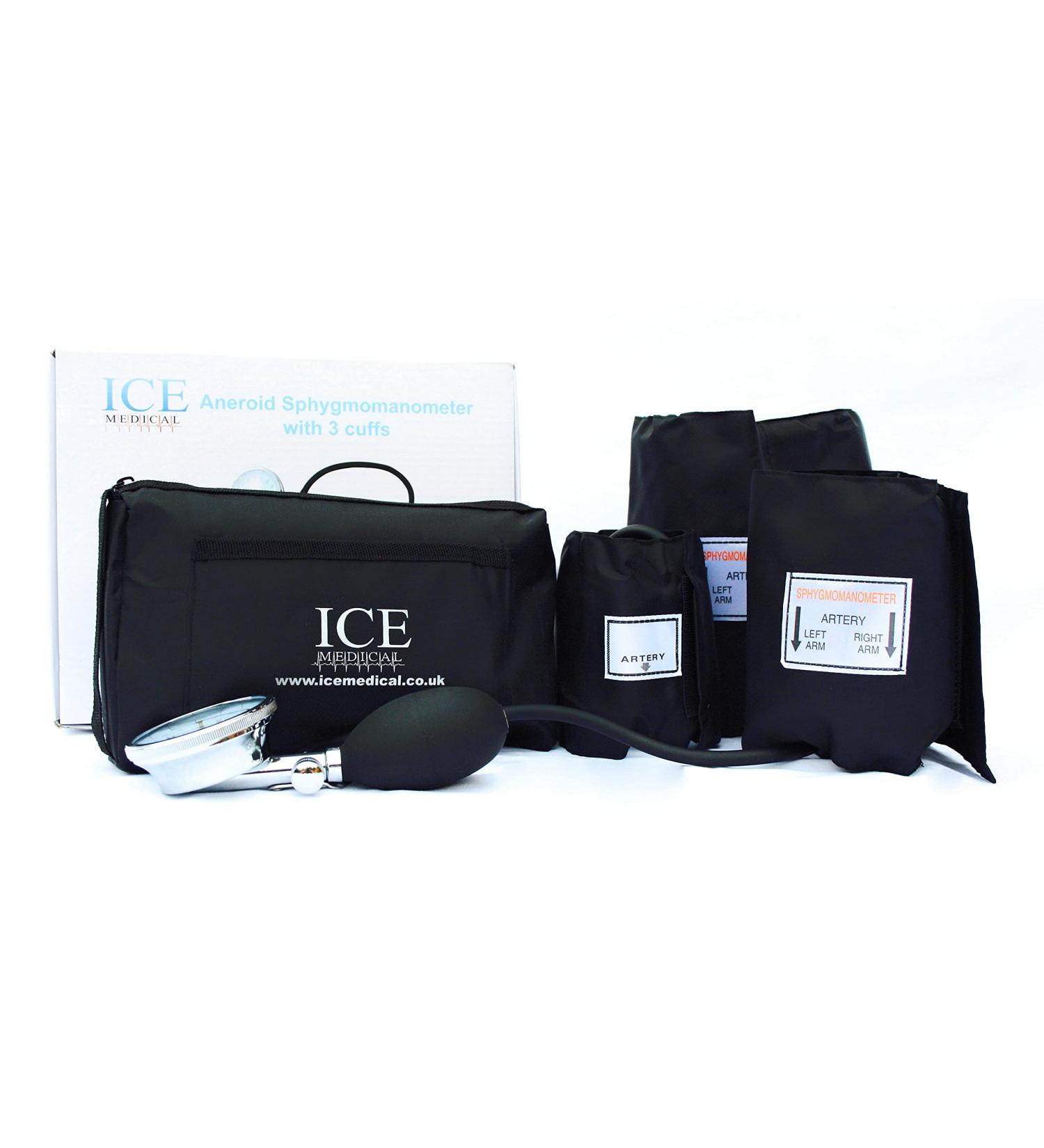 Ice Medical Aneroid Blood Pressure Monitor Kit with 3 Cuffs - Sphygmomanometer for Accurate Readings - Buy Online on GoSupps.com