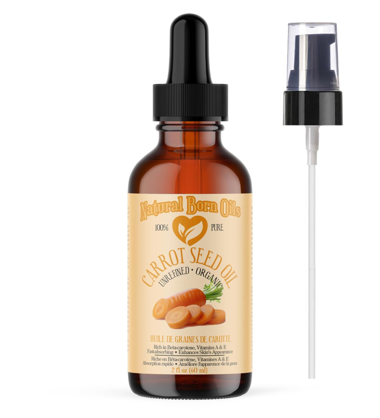 Carrot Seed Oil (Daucus Carota) 60ml Organic Cold-Pressed Rich in Vitamins A & E Ideal for Skin Rejuvenation Hair Luster Natural Born Oils. 60 ml (Pack of 1) - Buy Online on GoSupps.com