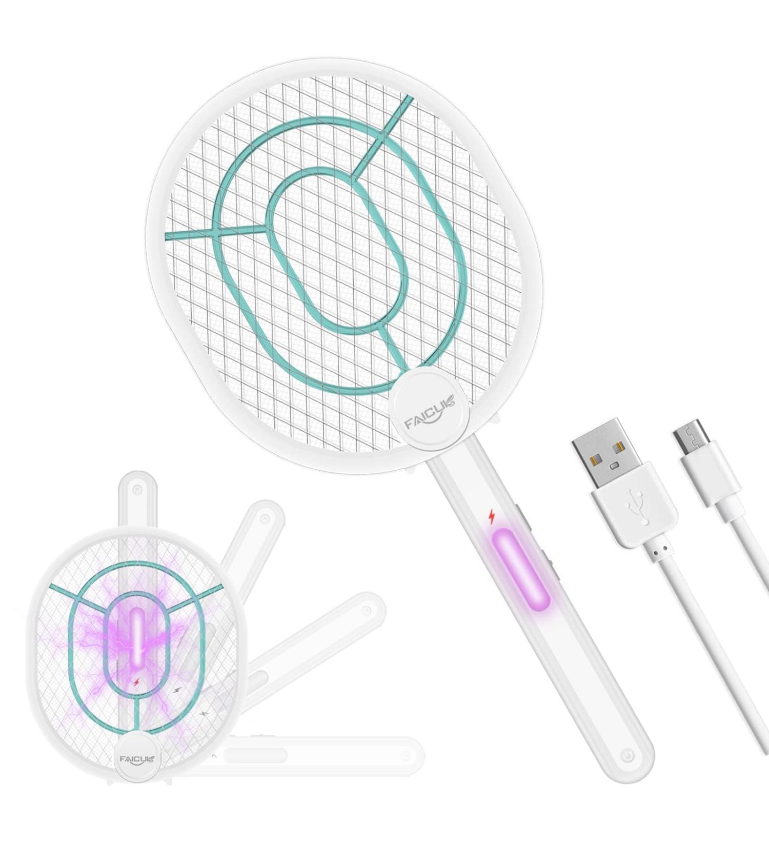 Faicuk Foldable Bug Zapper Racket - Rechargeable Electric Fly Swatter 1 Pack - Buy Online on GoSupps.com