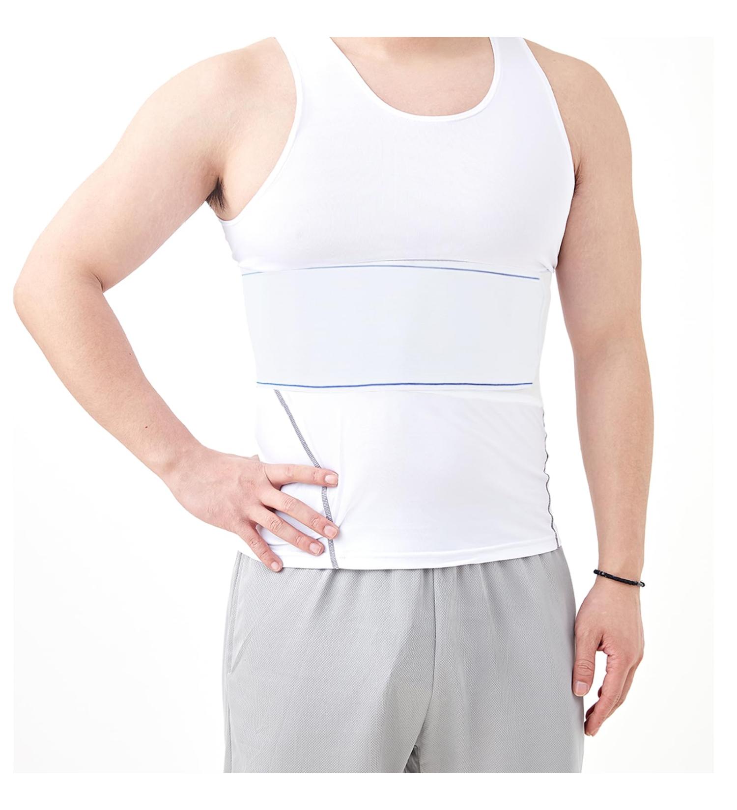 Rib Chest Injury Abdominal Binder Belt - Compression Wrap for Bruised Cracked Intercostal Muscle Strain - Universal Male Support - Buy Online on GoSupps.com