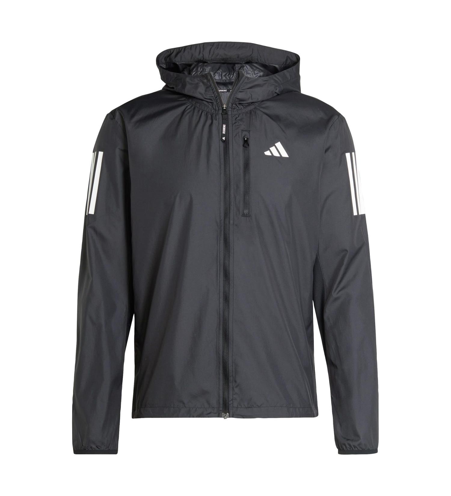 Adidas Men's Own The Run Jacket L Tall - Black/White | International Shipping Available - Buy Online on GoSupps.com