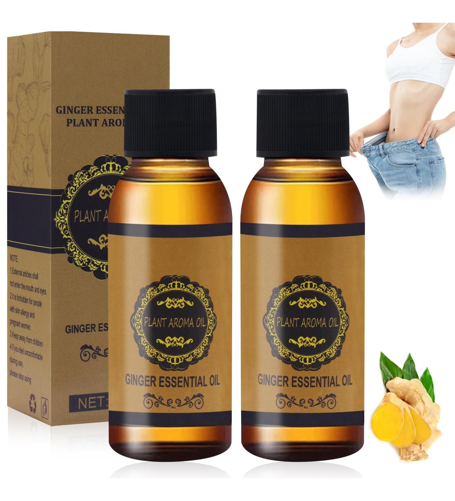 Abdominal Drainage Ginger Oil - Slimming & Lymphatic Massage Oil for Weight Reduction (30ml x 2) | Natural Ginger Essential Oil for Effective Massage Therapy - Buy Online on GoSupps.com