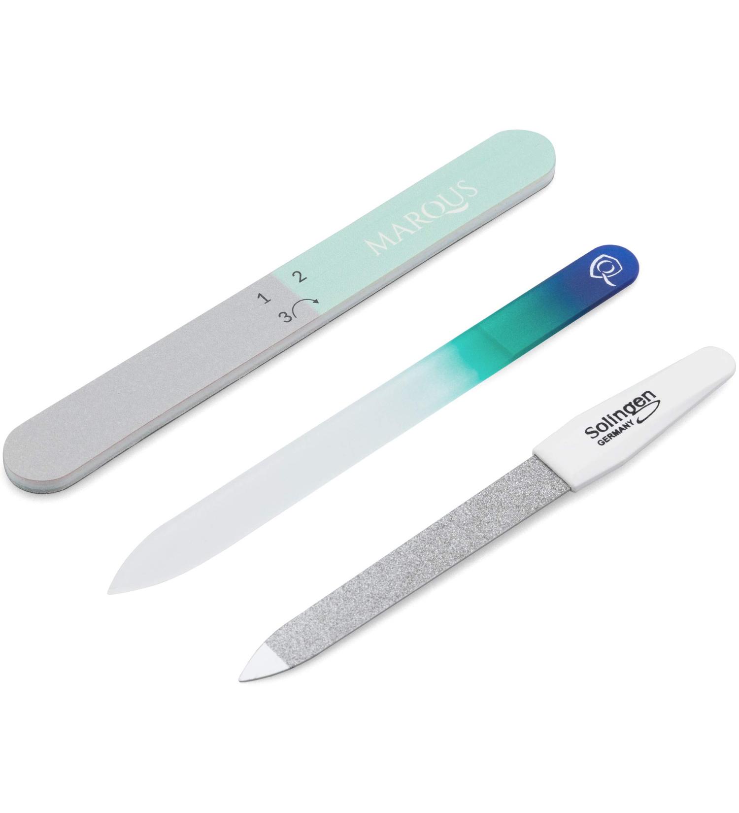 marQus Nail File Set - Complete Care with Solingen Sapphire Glass & Polishing Files - Turquoise - Perfect for Manicure & Pedicure - Buy Online on GoSupps.com