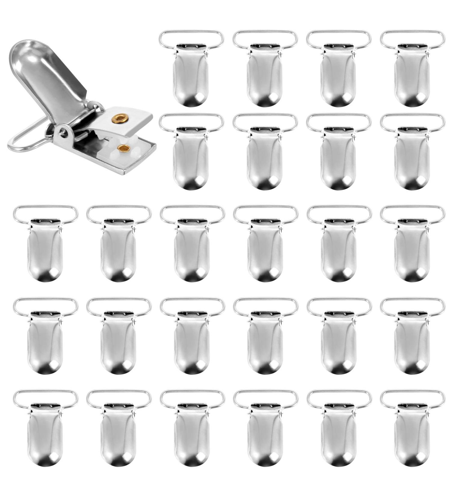 Buy 50 Metal Pacifier Clips - Durable Pacifier Chains for Babies | Nuckel Clip & Toy Holder - Silver - Buy Online on GoSupps.com