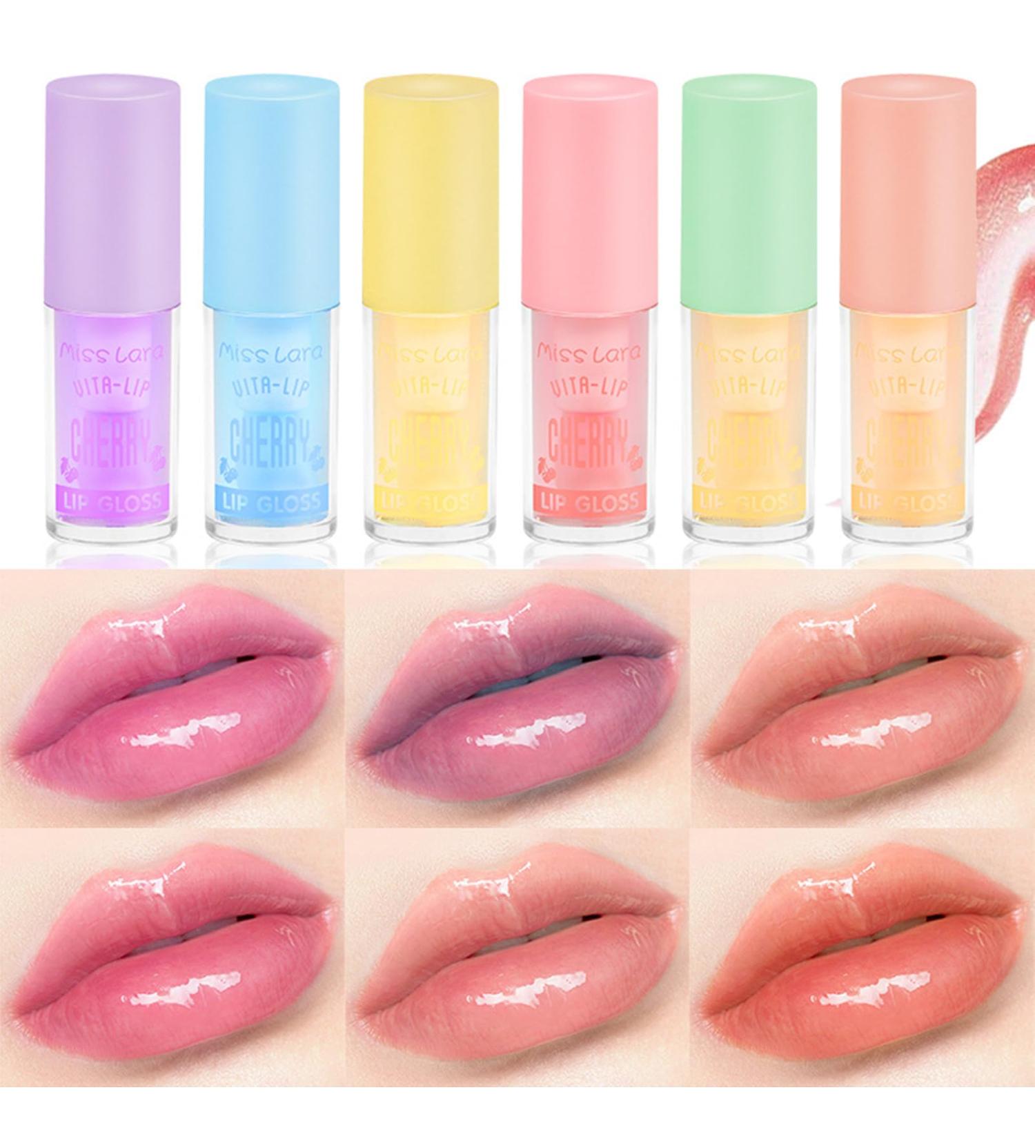 6 Pack Moisturizing Lip Oil for Girls - Soothing Clear Hydrating Lip Balm for Dry Lips - Non-Sticky Glossy Texture - Buy Online on GoSupps.com