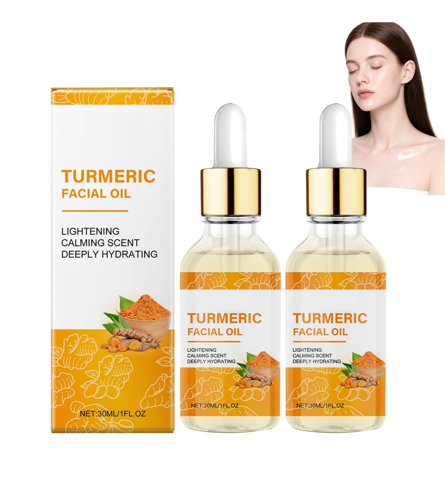 WRANBAO Facial serum with turmeric oil firming oil for the skin with turmeric vitamin serum moisturizes and illuminates antiaging facial serums for women and men 2 pieces 2 pieces - Buy Online on GoSupps.com