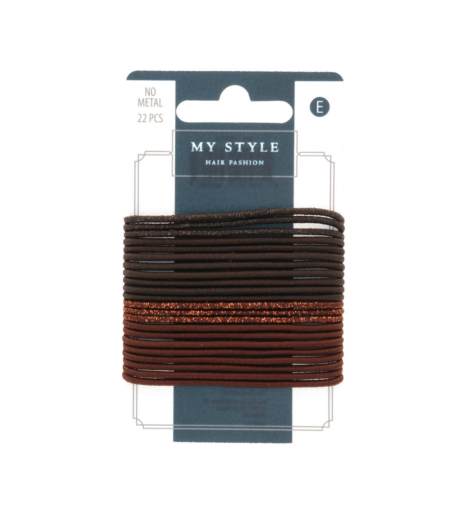 My Style hair ties thin brown 22 pieces