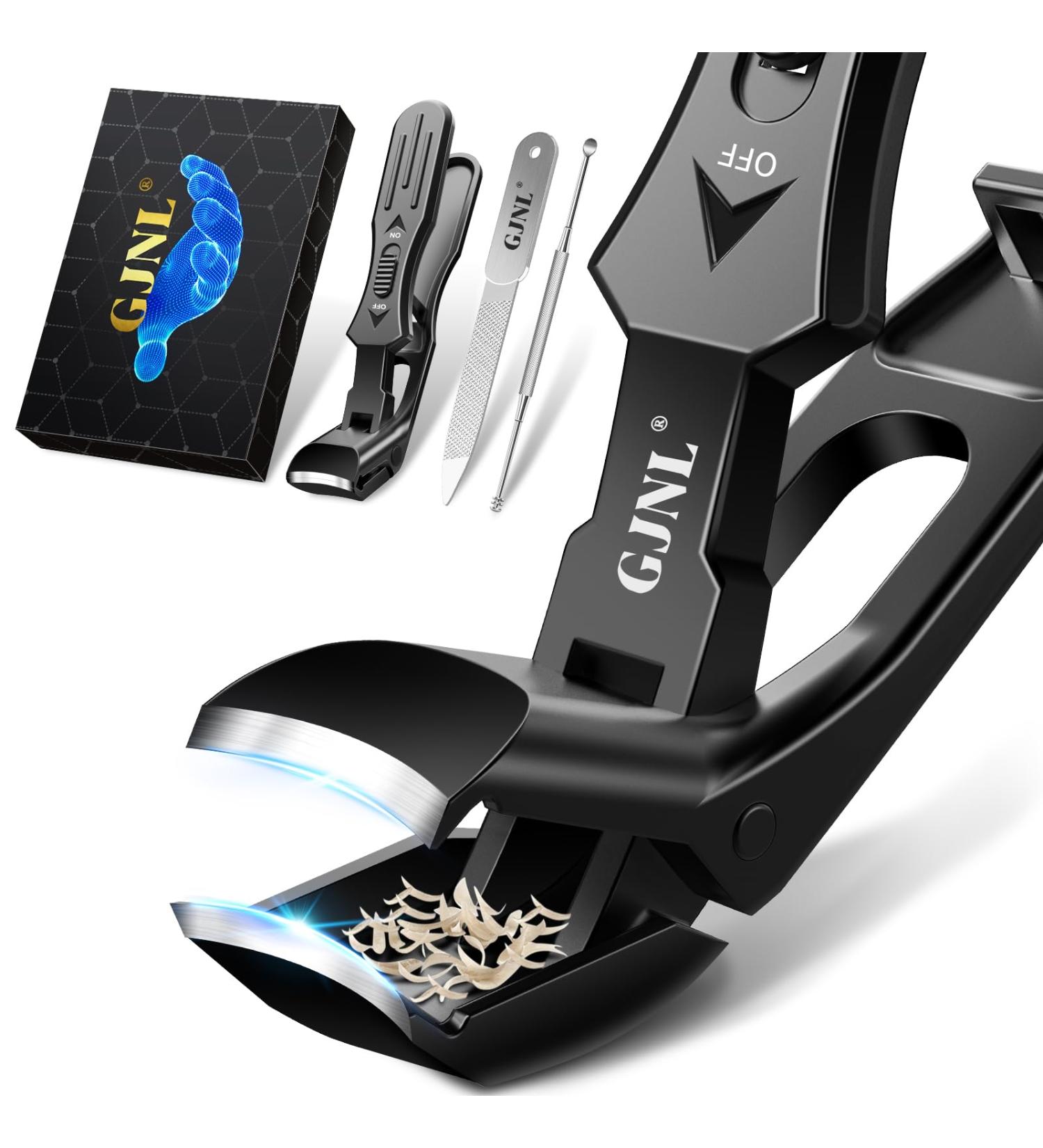 2024 Upgrade Angled Head Nail Clippers for Seniors Ergonomic Toenail Clipper for Thick Nails Premium Steel Toe Nails Clippers with Catcher for Men Black Nail Clippers - Buy Online on GoSupps.com