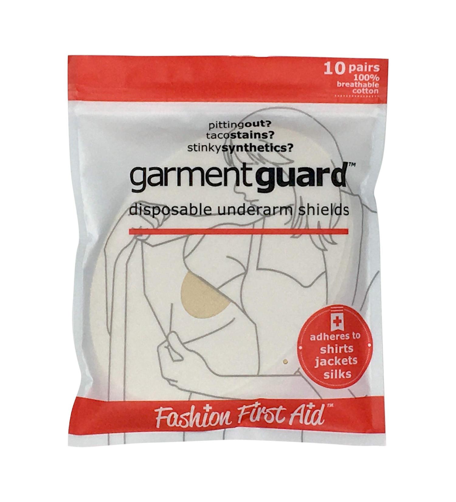Garment Guard Cotton Underarm Sweat Pads - 10 Pairs Beige | Prevent Armpit Stains - Unisex Disposable Adhesive Guards - Buy Online on GoSupps.com