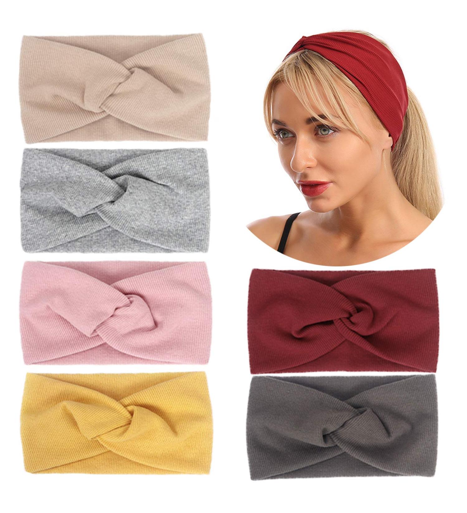 Buy Pack of Turban Headbands | Wide Elastic Knotted Hair Wraps | Stylish Hair Accessories for Women & Girls - International Shipping Available - Buy Online on GoSupps.com