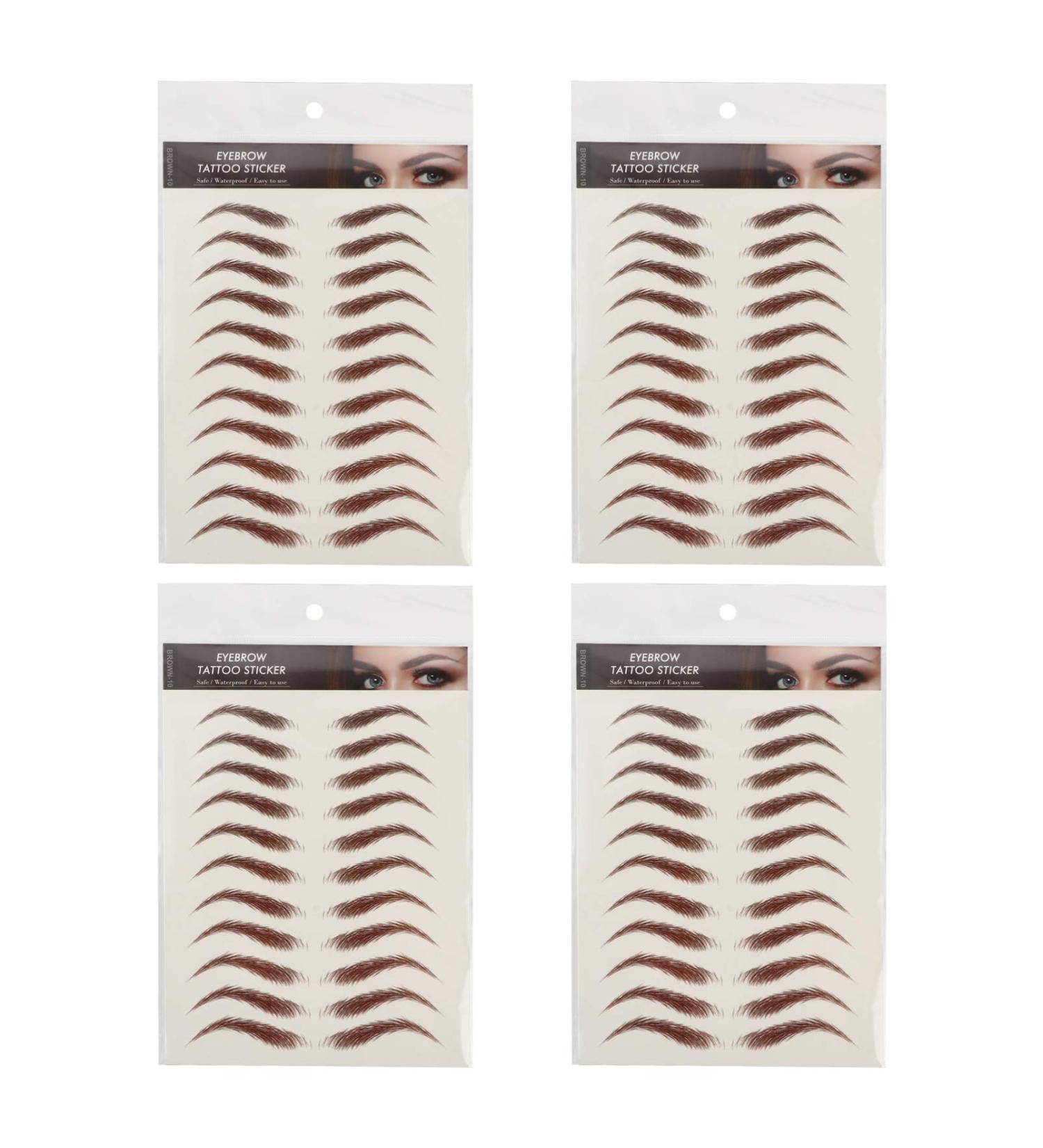 WOONEKY 4 Sheets Waterproof Eyebrow Stickers 6d Hair-like Eyebrows Stickers False Eyebrows Cosmetics Eyebrow Transfer Stickers Artificial Eyebrow Imitation Eyebrow Sticker 21x14.8cm Brown - Buy Online on GoSupps.com
