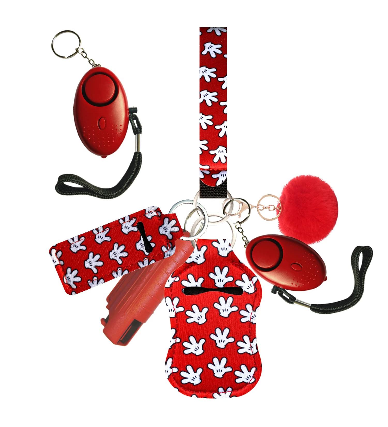 PUEZOKLY 10-Pack Keychains Kit for Girls - Personal Sirens Set | Perfect Gift for Moms & Women - Red Style - Buy Online on GoSupps.com