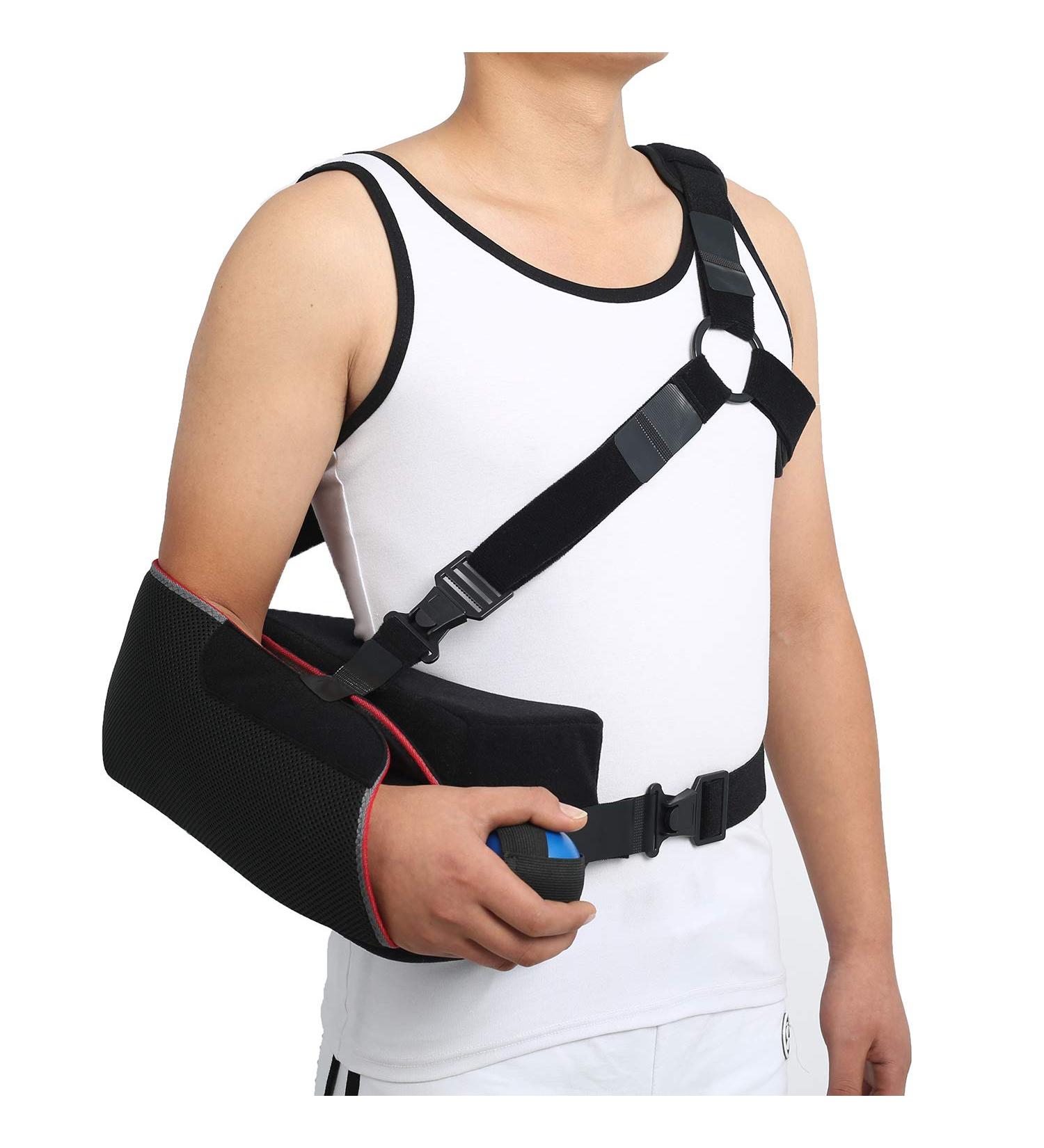 Universal Shoulder Abduction Sling with Abduction Pillow - 3-Point Strap, Exercise Ball, Adjustable Immobilizer for Rotator Cuff Support, Sublexion, Dislocated & Broken Arm - Free Size Brace - Buy Online on GoSupps.com