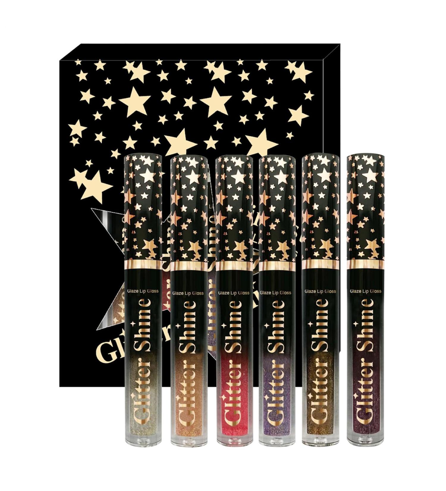 Lip Gloss - Liquid Lipstick | Glitter Lip Balm 6 Colors 2.5ml | High Shine Liquid Lipstick Beauty Makeup Set for Working Women Girls House Vacation - Buy Online on GoSupps.com