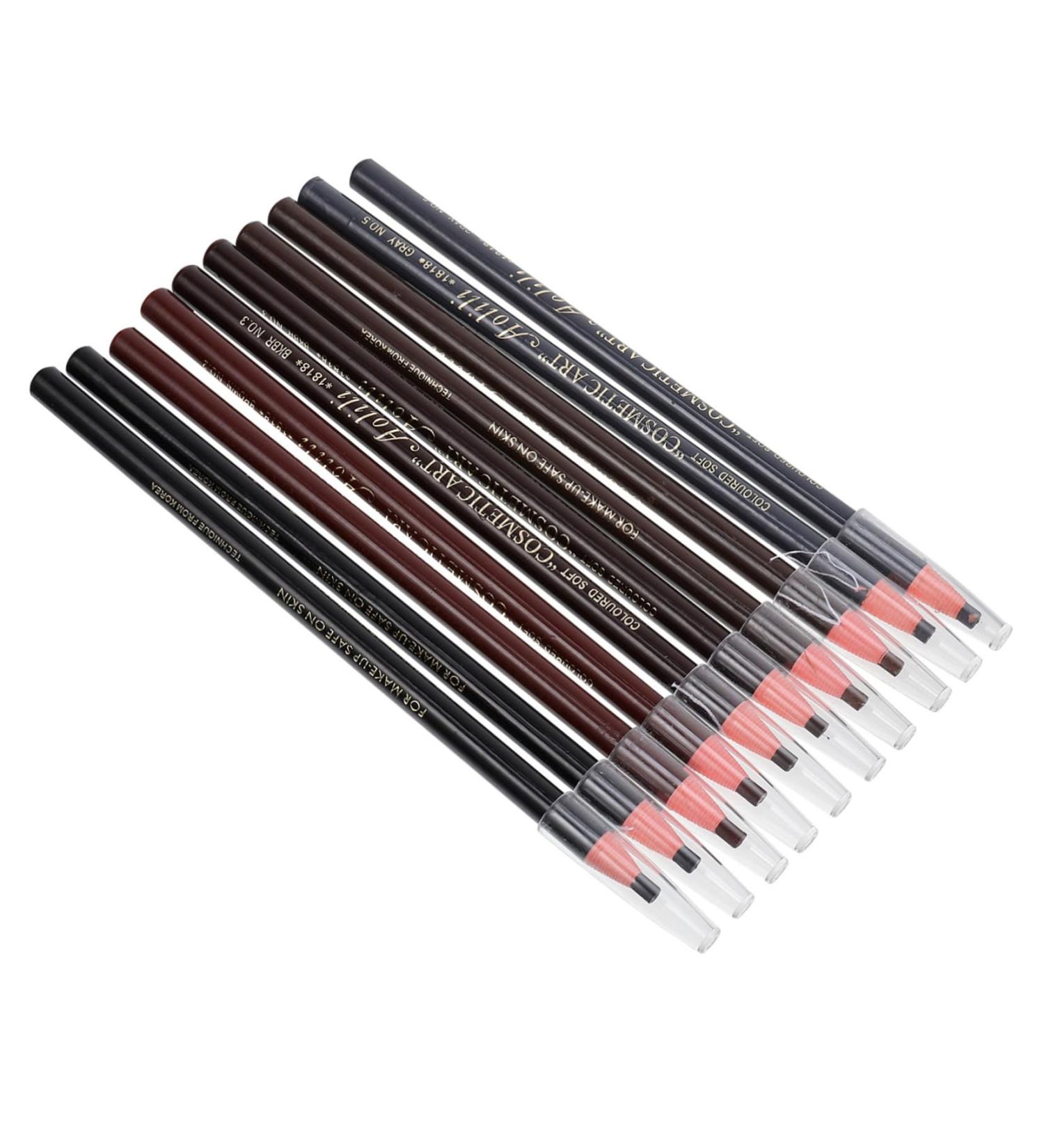  HONMEET Professional Eyebrow Pencils 10 Pieces Set Soft Pull Line for Women Natural and Waterproof - Buy Online on GoSupps.com