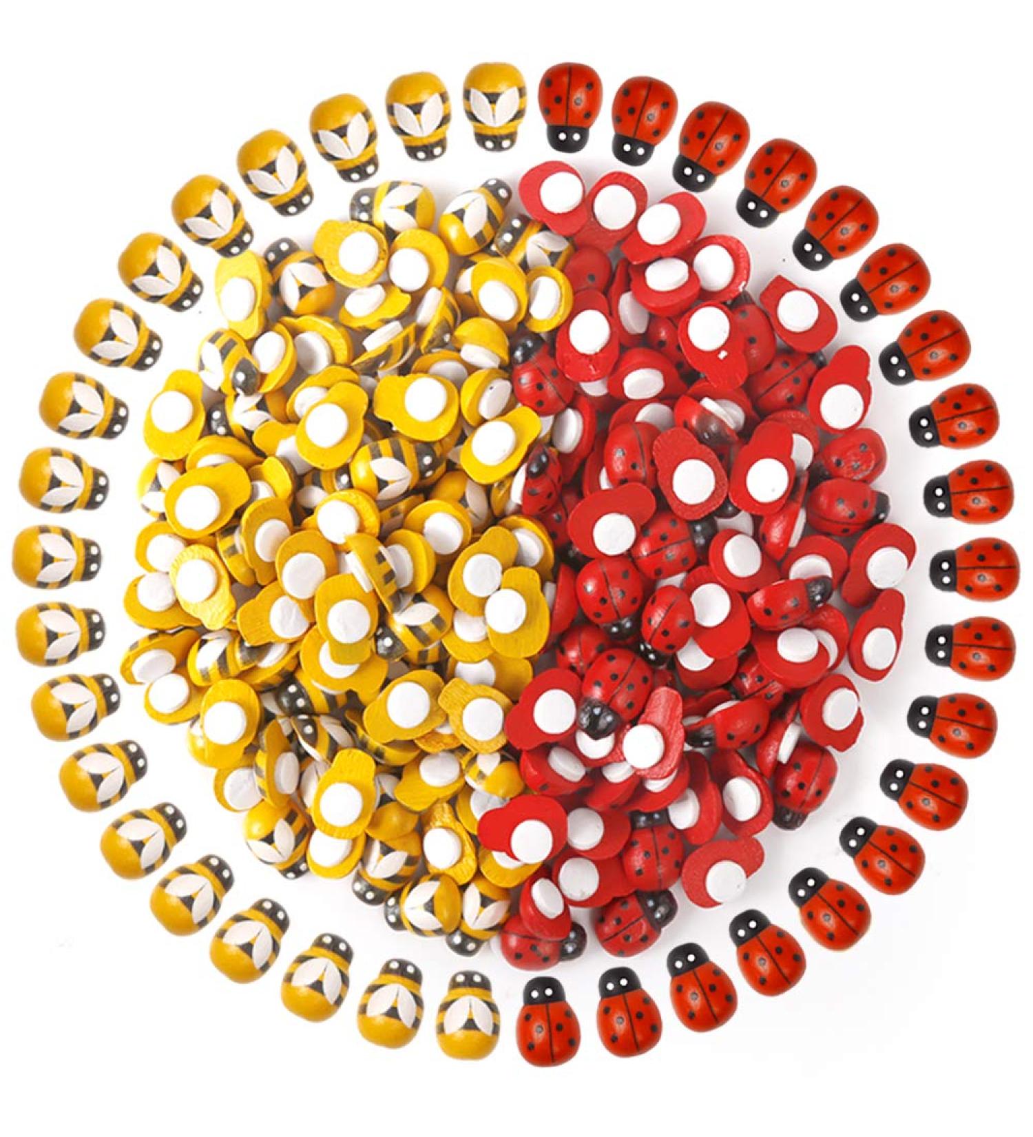 200PCS Wooden Bees and Ladybugs for Crafts and DIY Decoration - YGDZ - Buy Online on GoSupps.com