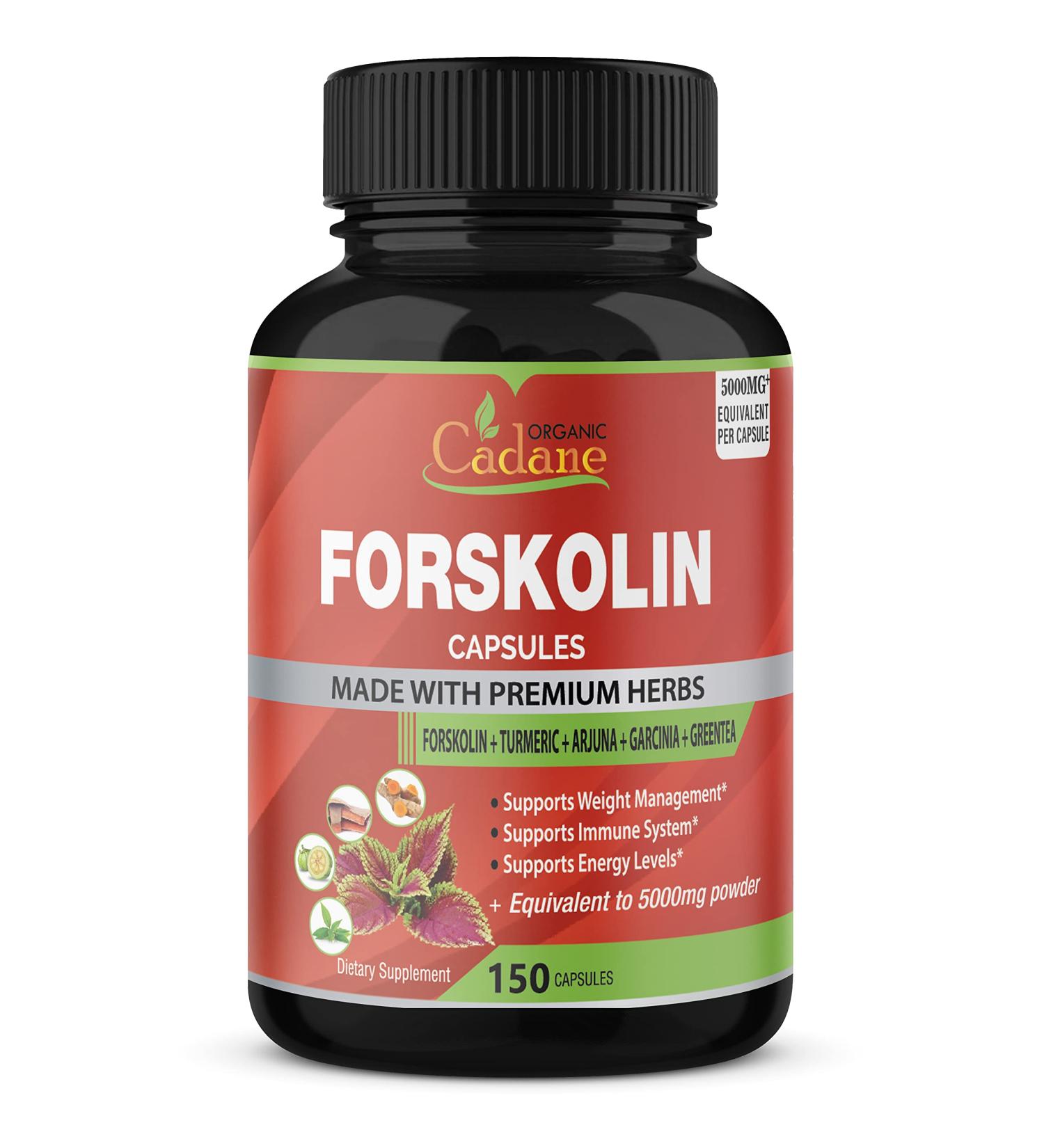 Forskolin Extract Capsules 5000mg - 5 Month Supply | With Turmeric, Arjuna, Garcinia Cambogia & Green Tea | Nourishing Diet Support and Energy Booster - Buy Online on GoSupps.com