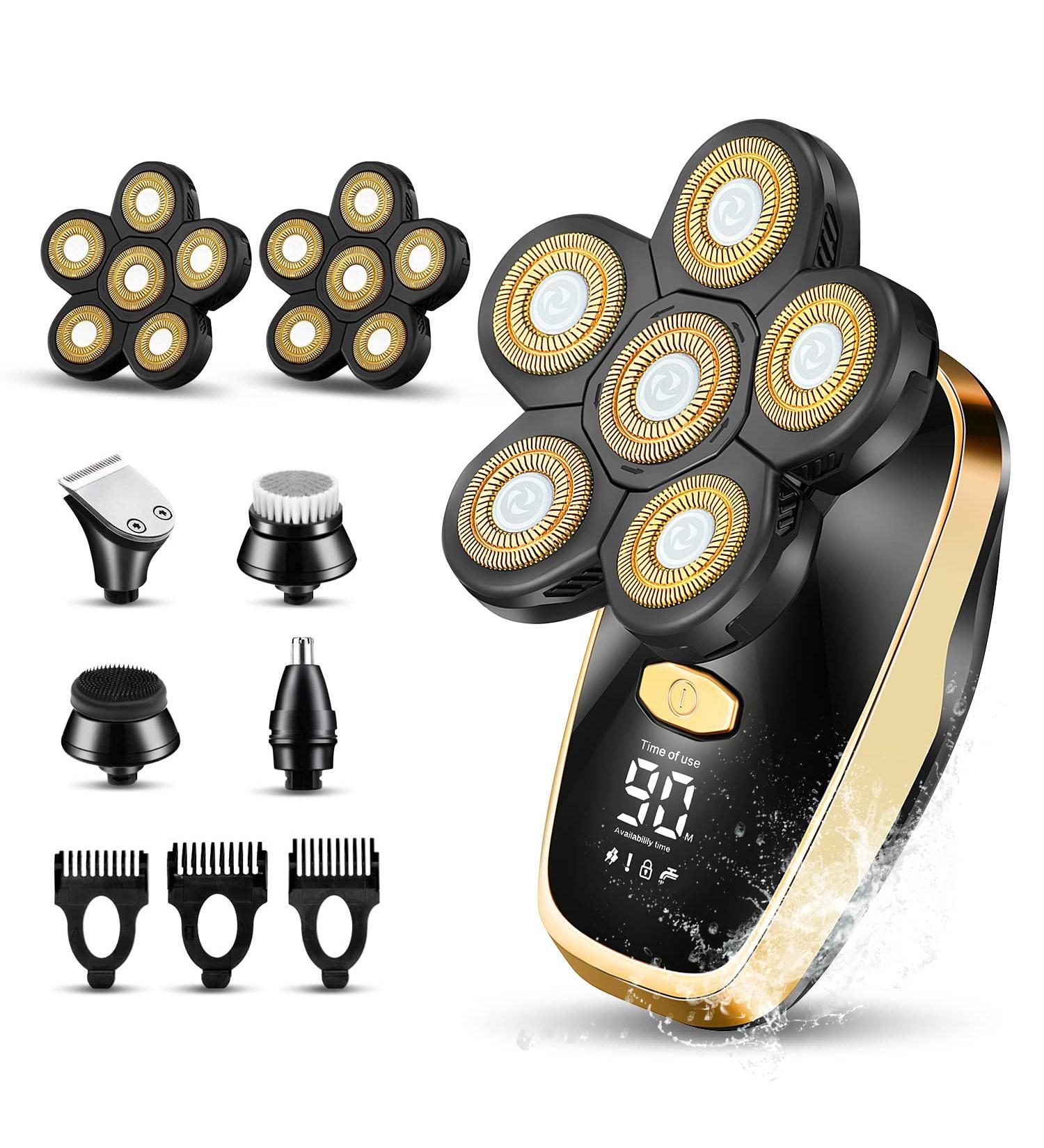 Bald Men's Cordless Rotary Electric Head Shavers - Waterproof & Rechargeable - Buy Online on GoSupps.com