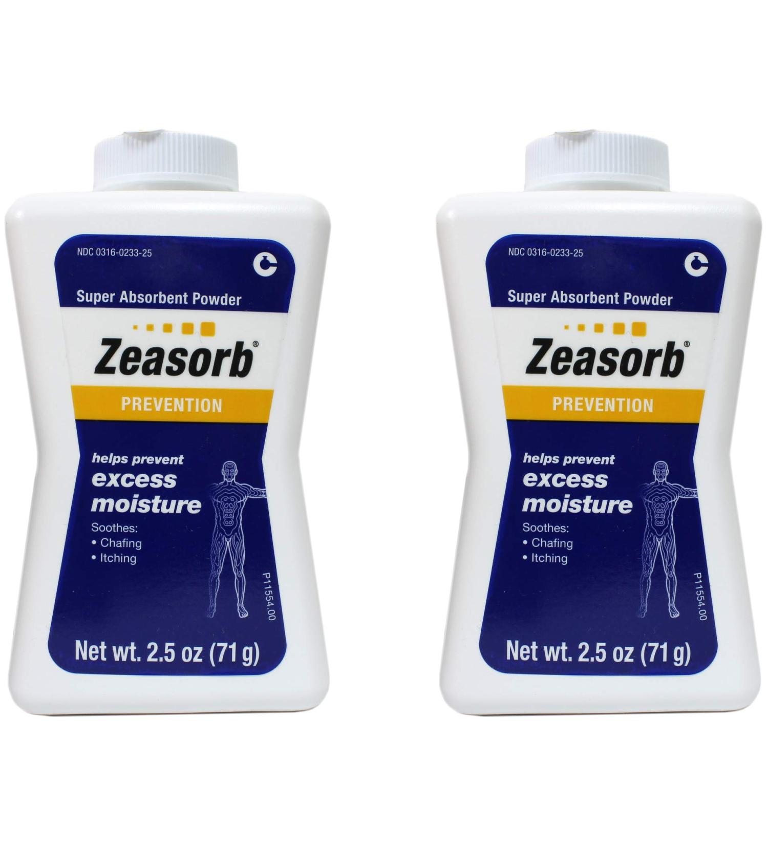Zeasorb Prevention Super Absorbent Powder 2.5oz - Pack of 2 | Fast-Acting Formula - Buy Online on GoSupps.com