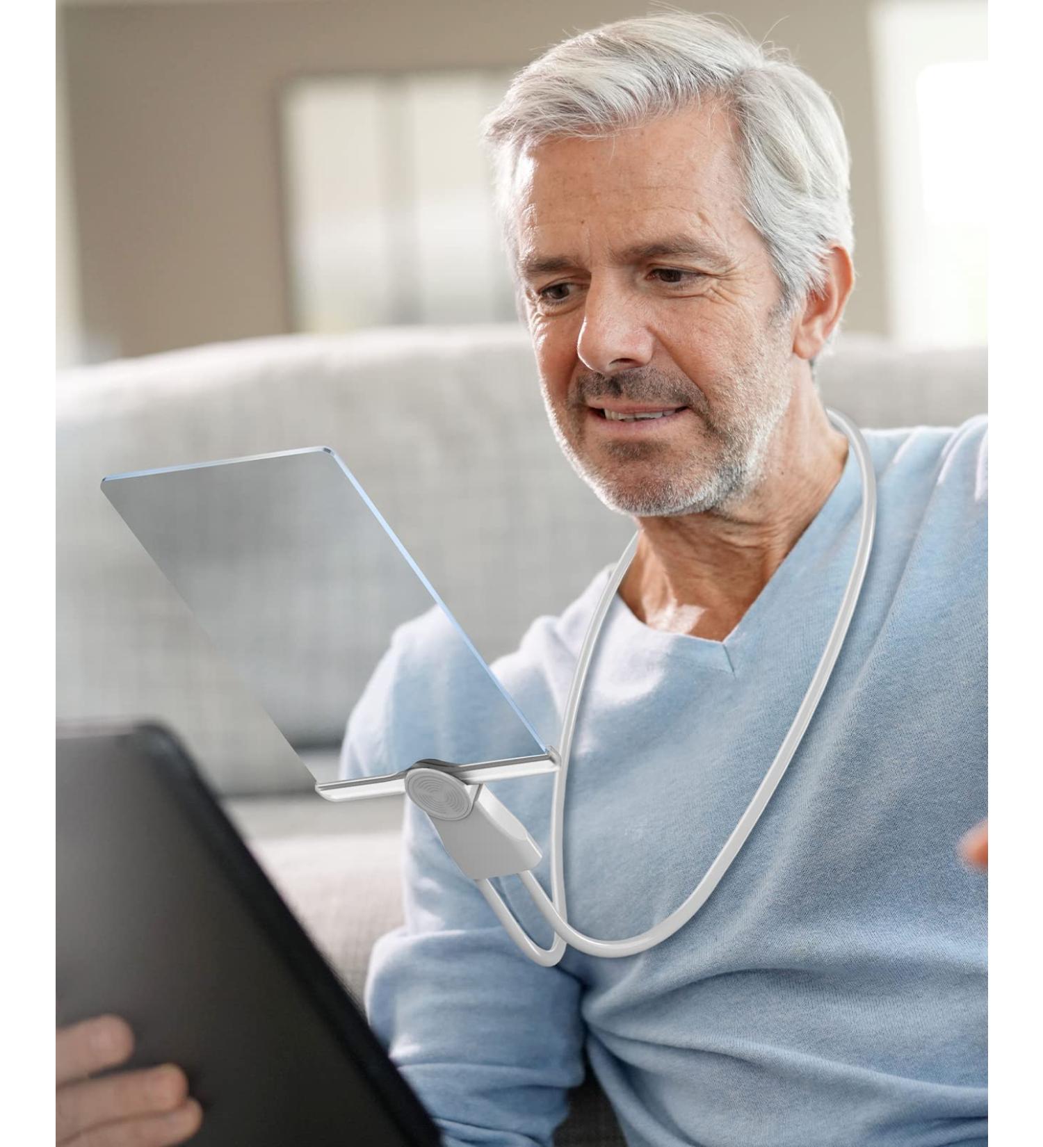 3X Hands Free Full Page Magnifying Glass with Neck Strap - Ideal for Seniors - 7.1x4.7 Inches - Magnifier for Reading, Crafts, Cross Stitch - Includes White Stand - Buy Online on GoSupps.com